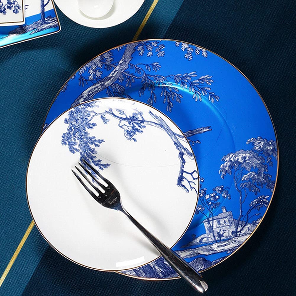 Ensemble de Vaisselle en Porcelaine Anglaise, 62 pièces, Bols, Plats et Baguettes en céramique pour la Maison (Service pour 6 à 8 Personnes) - pour Amis et fami(
