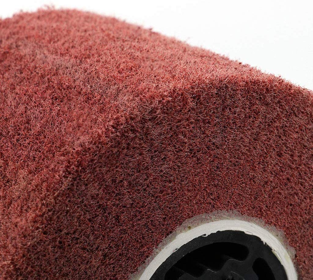 Signi Non Woven Wire Abrasive Drawing Polishing Burnishing Wheel Flap Brush for Surface Treatment Stainless Steel, Aluminum, Copper,Metal 120x100x19mm (60 Grit)