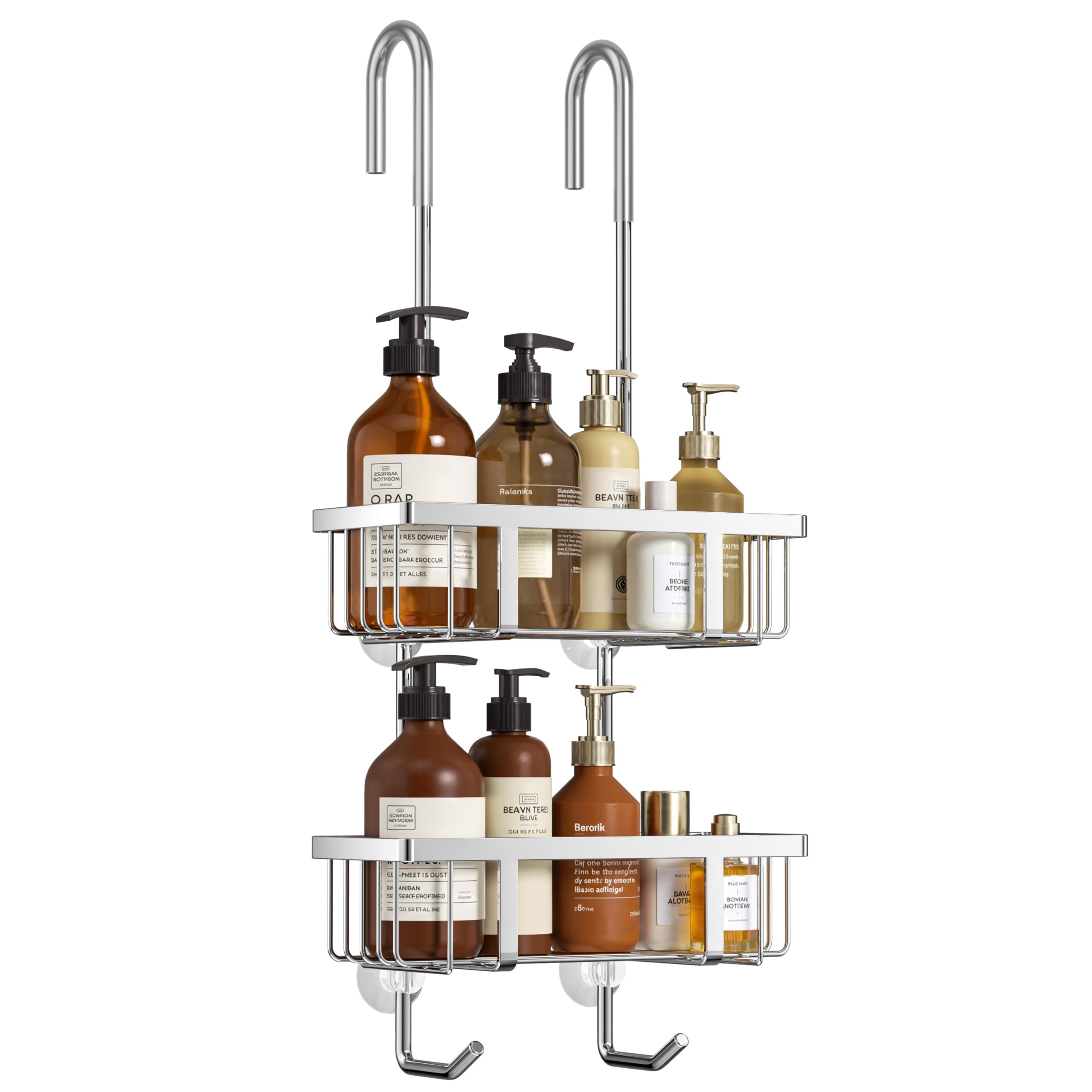 Étagère de douche suspendue 2 niveaux Josmimic panier rangement serviteur salle de bain