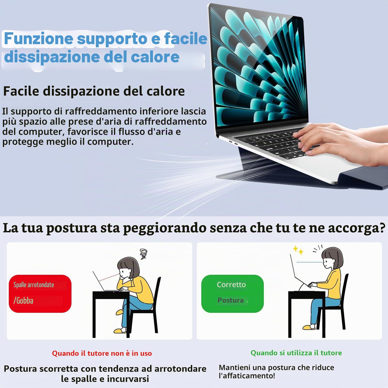 13 14 Pollici Custodie per PC Portatile Borsa con Funzione Stand per MacBook Air 13 M5/M4/M3/M2/M1 A3113 A2681 A2337, MacBook Pro 14 M5/M4/M3/M2 A3112 A3401 A3185 A2992 A2918 A2779 Blu