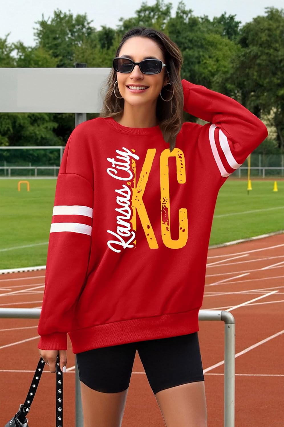 MNLYBABY Football Sweatshirts Football Mom Shirt: Women Oversized Game Day Shirt Fans Cheer Pullover Sunday Funday Tops - Image 4