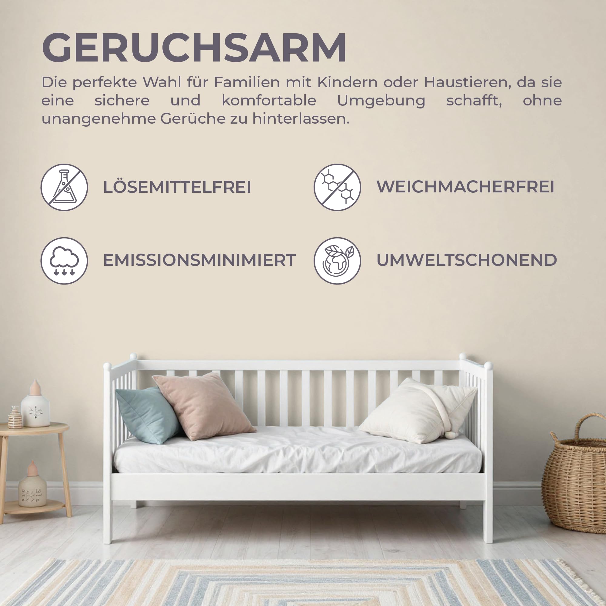 derendo Latexfarbe Graubeige abwaschbar hohe Deckkraft Wandfarbe matt 5l
