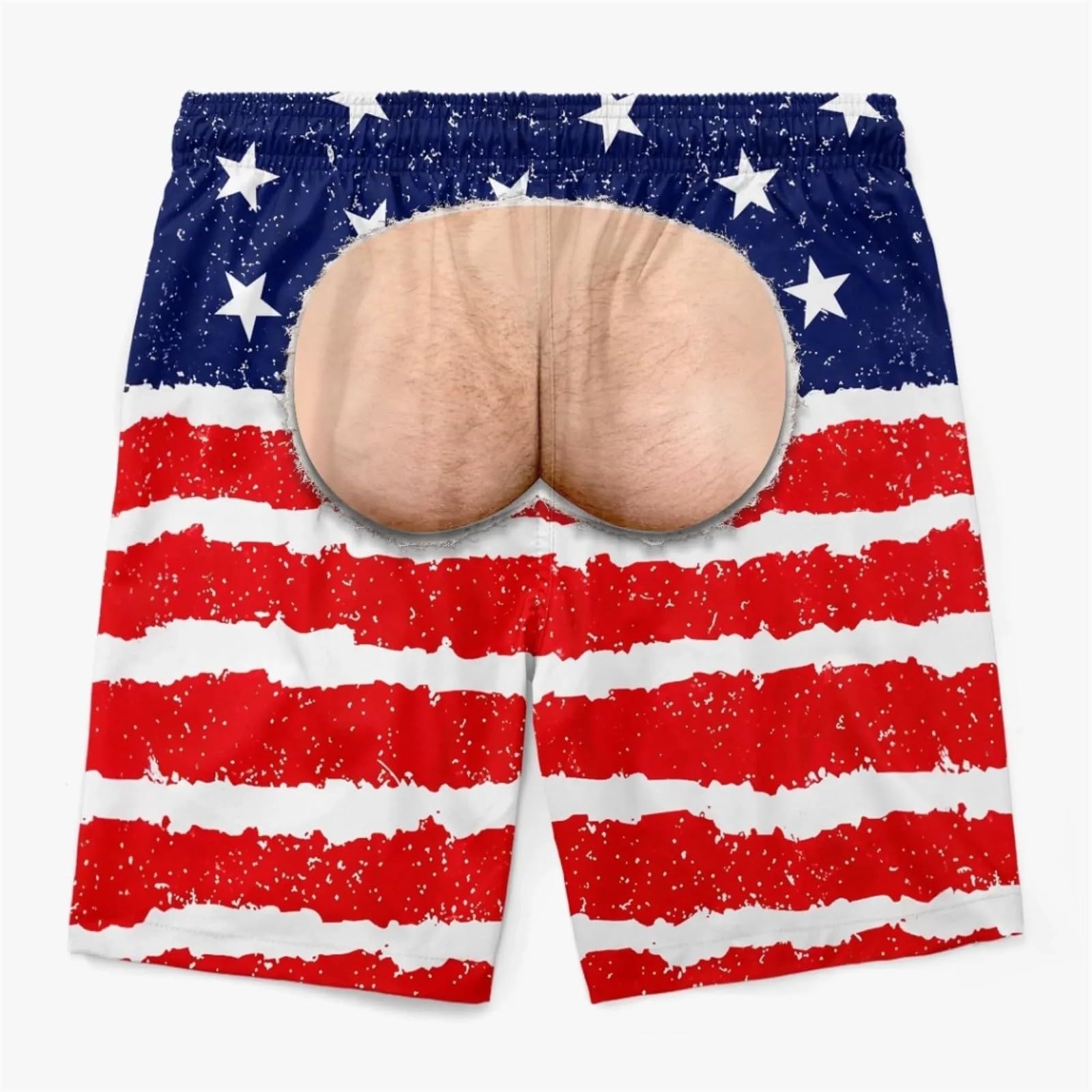 CHUNOTU Swimming Shorts Men 2026 Funny Flag Hairy Big Booty Swim Trunks, A01-red, 4XL - Image 4