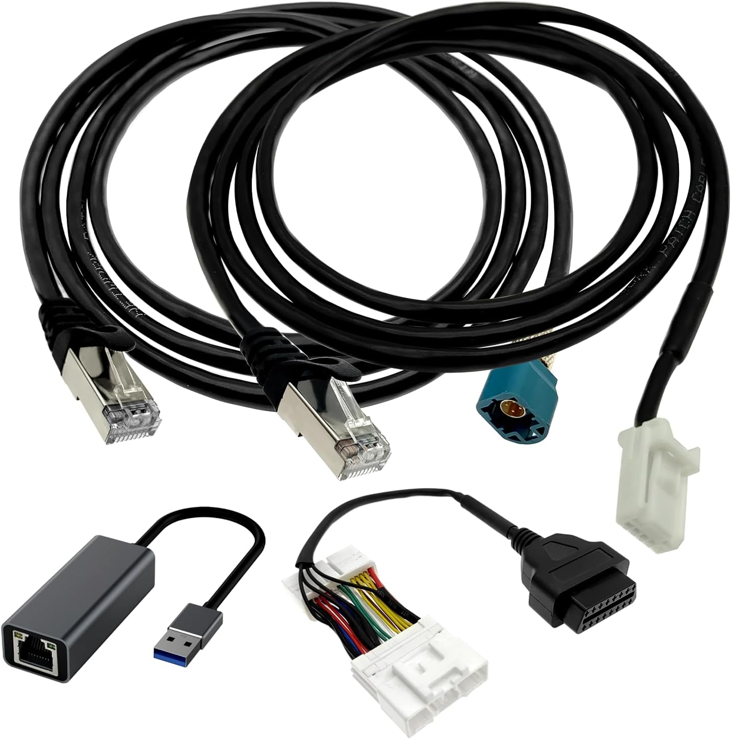 ZKTOOL Diagnostic Cables Set for Tesla Model S 3 X Y, USB OBD2 Diagnostic Tools Adapter for Lanuch X431 PADIII/PADV/PADVII/EV MAX/PRO 3S+V3.0 Ultra Tablets.with OBDII Adapter Harness 1013230-00-A.