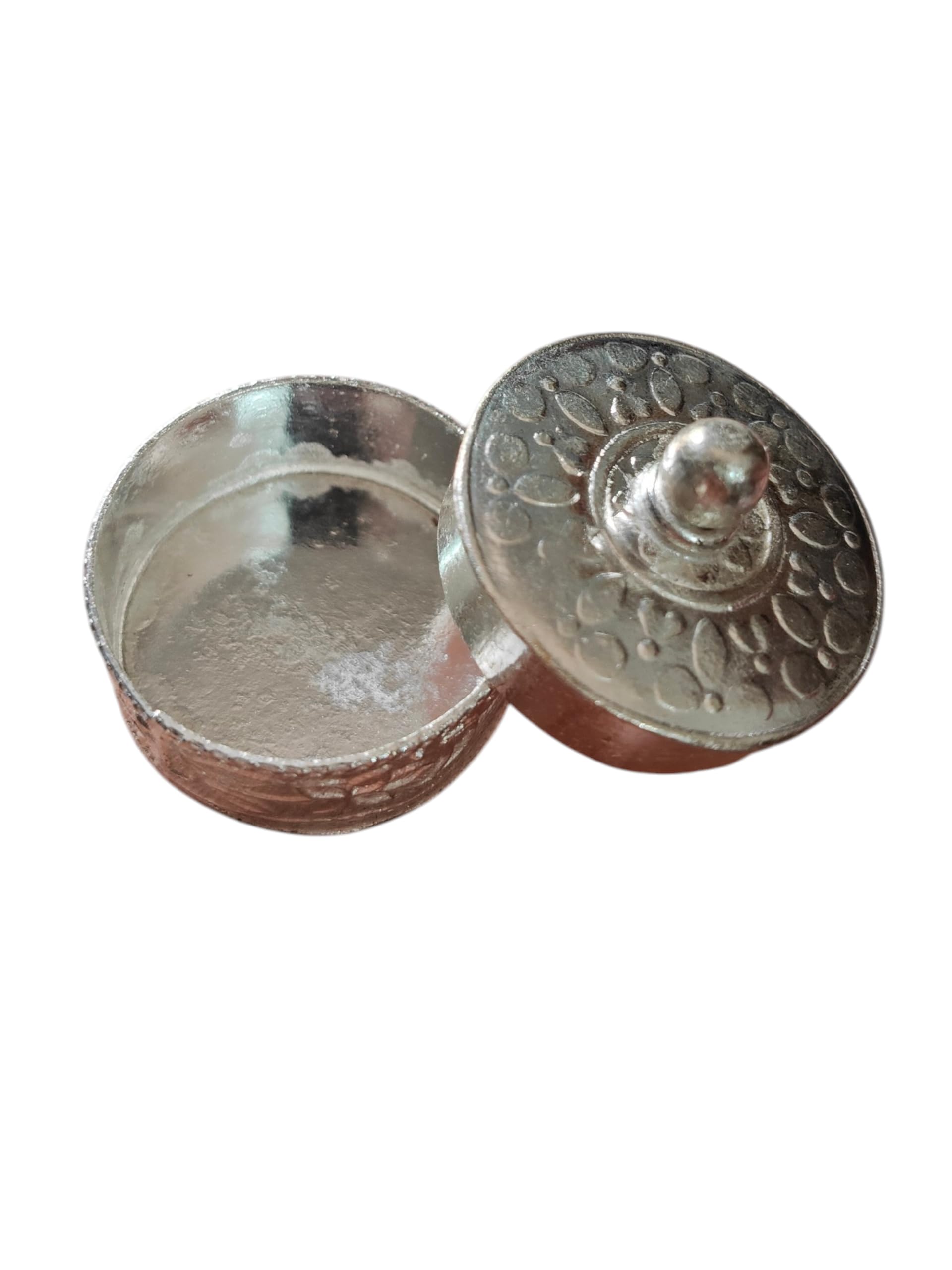 FIRMUS Silver Plated Sindoor Dabbi with Lid, Pooja Items for Home, Wedding, Return Gift - Pack of 1-picture-10
