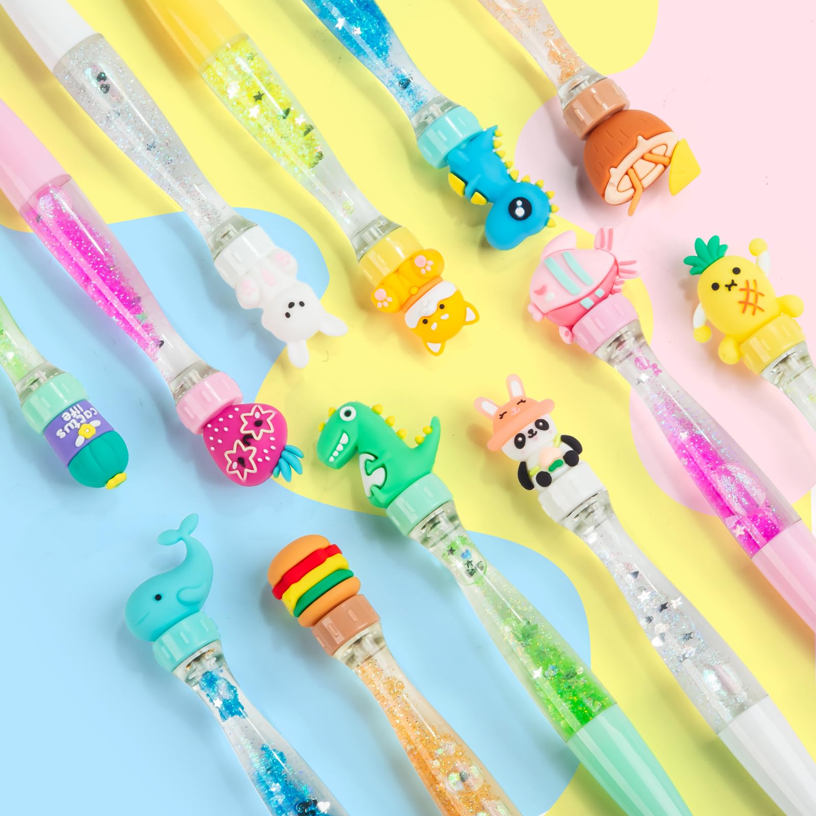 Tigerhu 12 Pezzi Penne a Sfera, Carino Gadget Compleanno Bambina, Regalini Fine Festa con Animali Borsa Penna, Regali Compleanno Bambini Invitati, Regalo di Fine Scuola per Ragazze Ragazzi di 6+ Anni