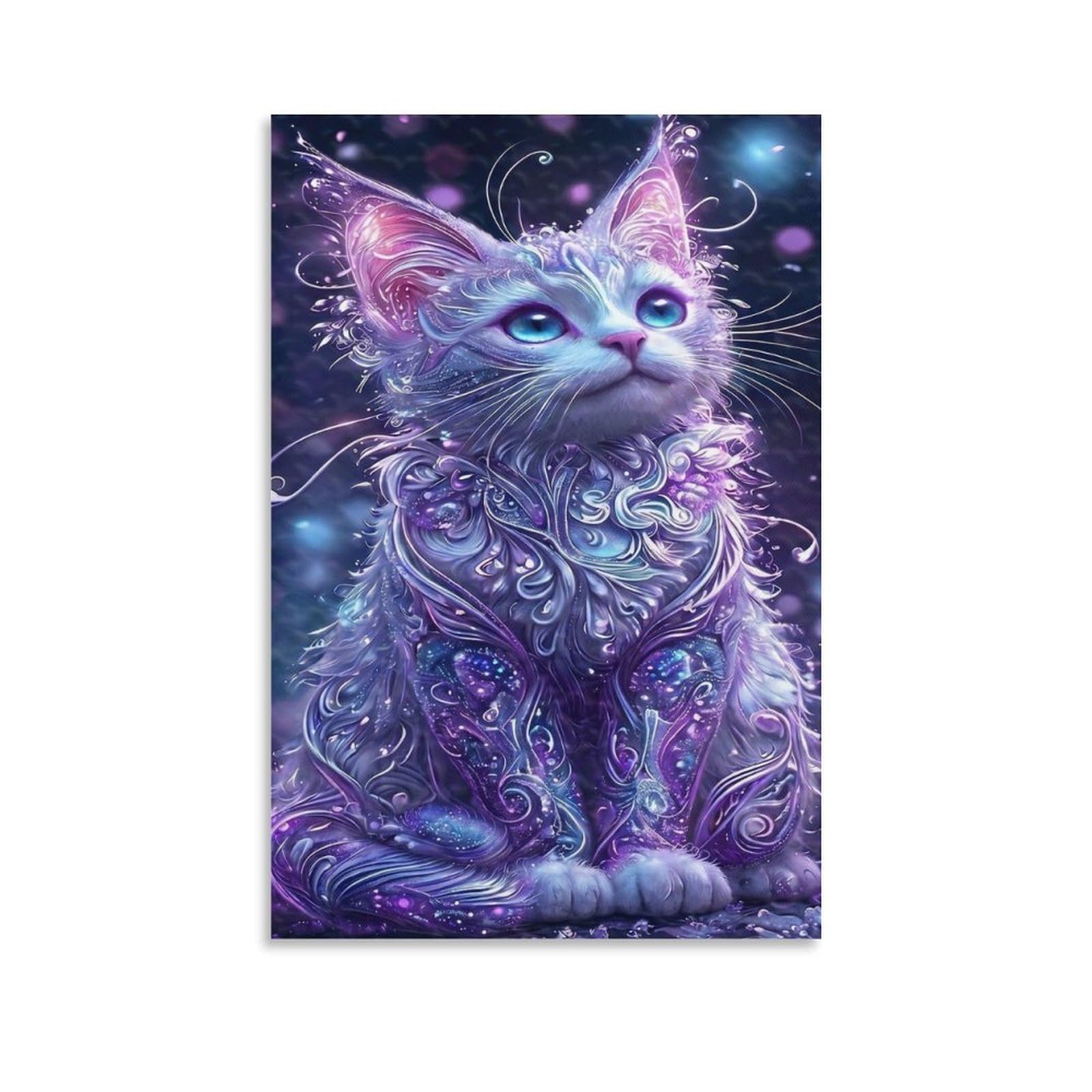 DHBANEIOK Fantasy Cat Art_2 Poster Artwork Canvas Prints Picture Modern Canvas Wall Art Picture Wall Hanging for Bathroom Wall Decor 20x30inch(50x75cm)