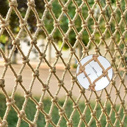 KACQIHTU Red de cuerda de cáñamo de seguridad para niños y escalada red de seguridad para niños balcón escaleras valla jardín parque infantil red de