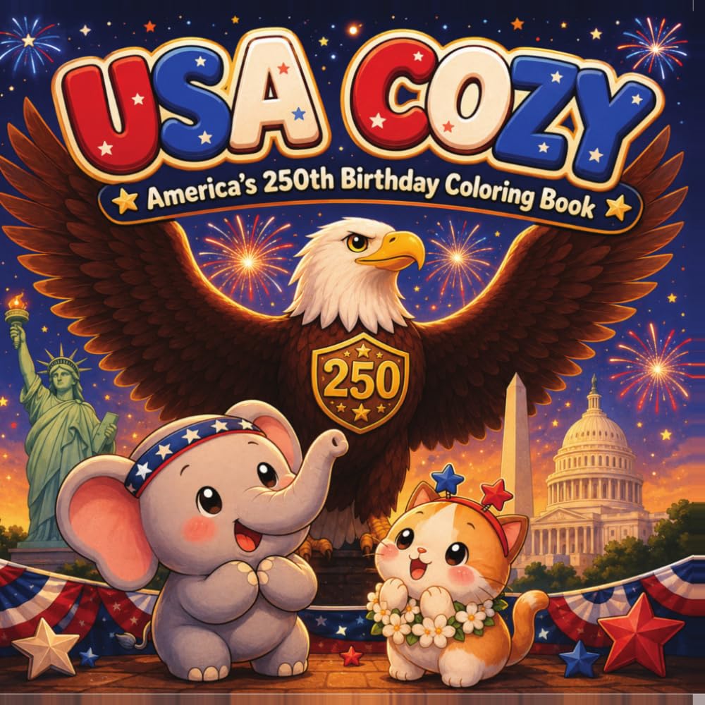 USA Cozy: A Patriotic Coloring Book for Adults & Kids – Celebrating America's 250th Birthday (World of Cozy)