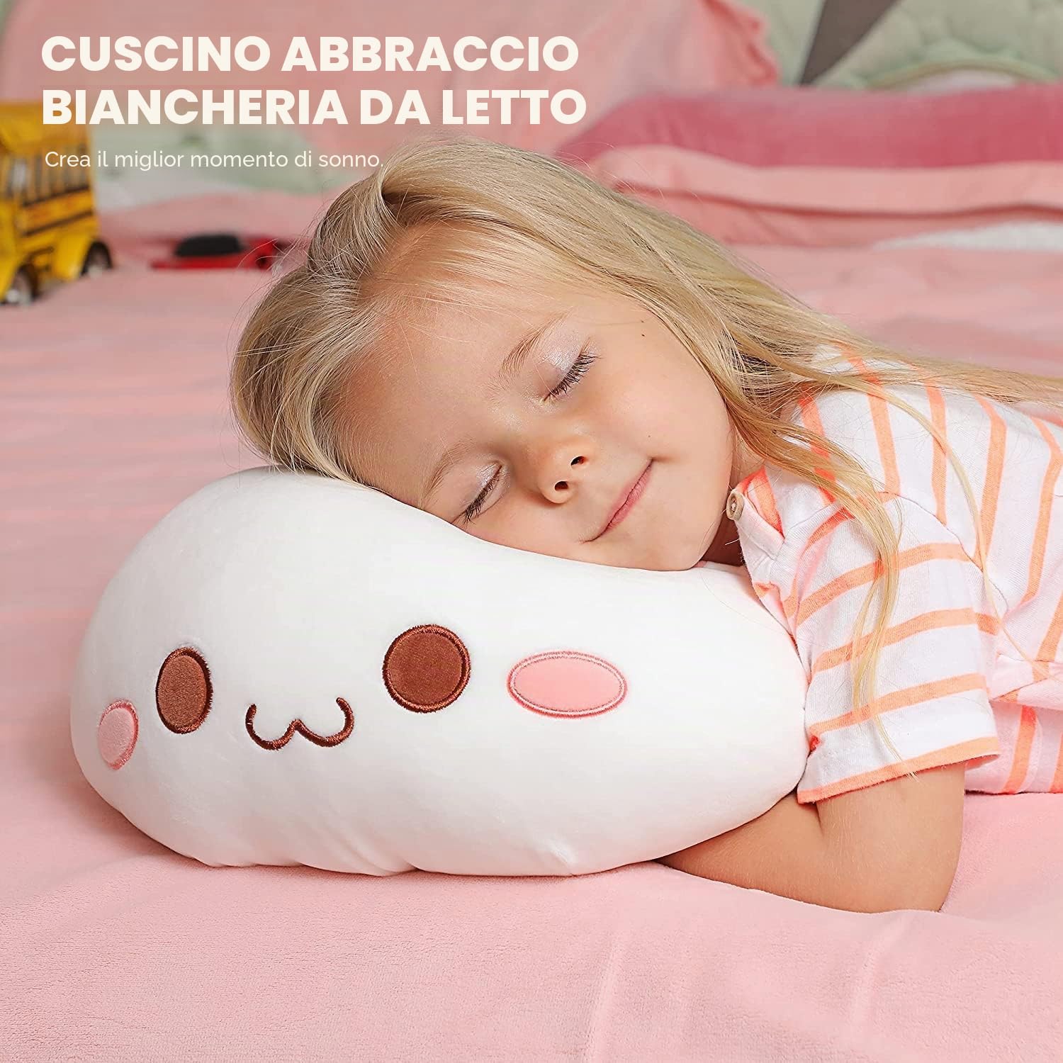 shownicer Peluche Gatto, Kawaii Giocattolo Morbido, Animali di Peluche Gattino, Bambola di Peluche Cuscino, Regalo per Bambini Ragazza 3+ Anni (Bianco, 50cm)