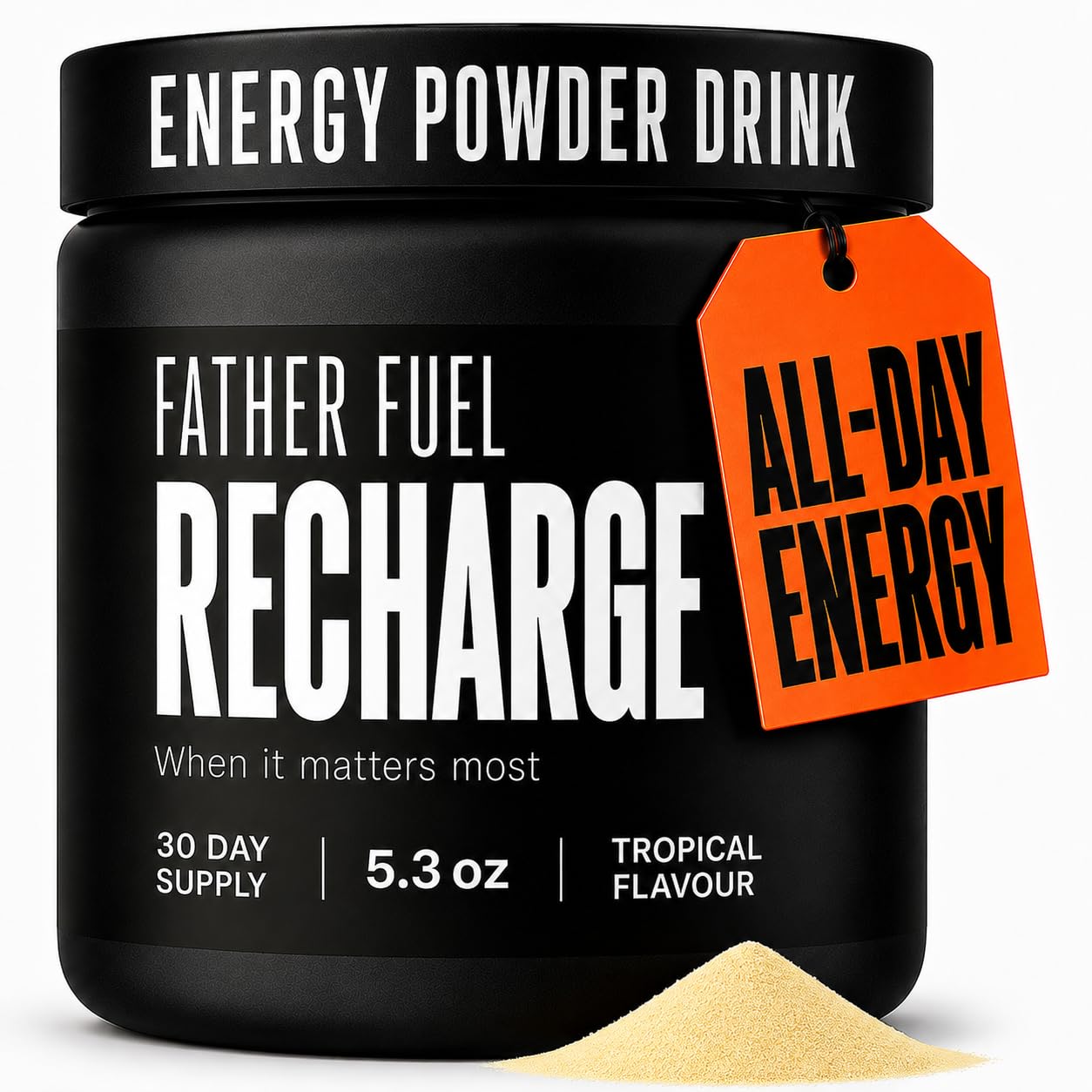 Energy Drink Powder Mix for Men - Ginseng, L-Theanine, CoQ10, Choline, Inositol & B-Vitamins, 140mg Caffeine, 30 Servings