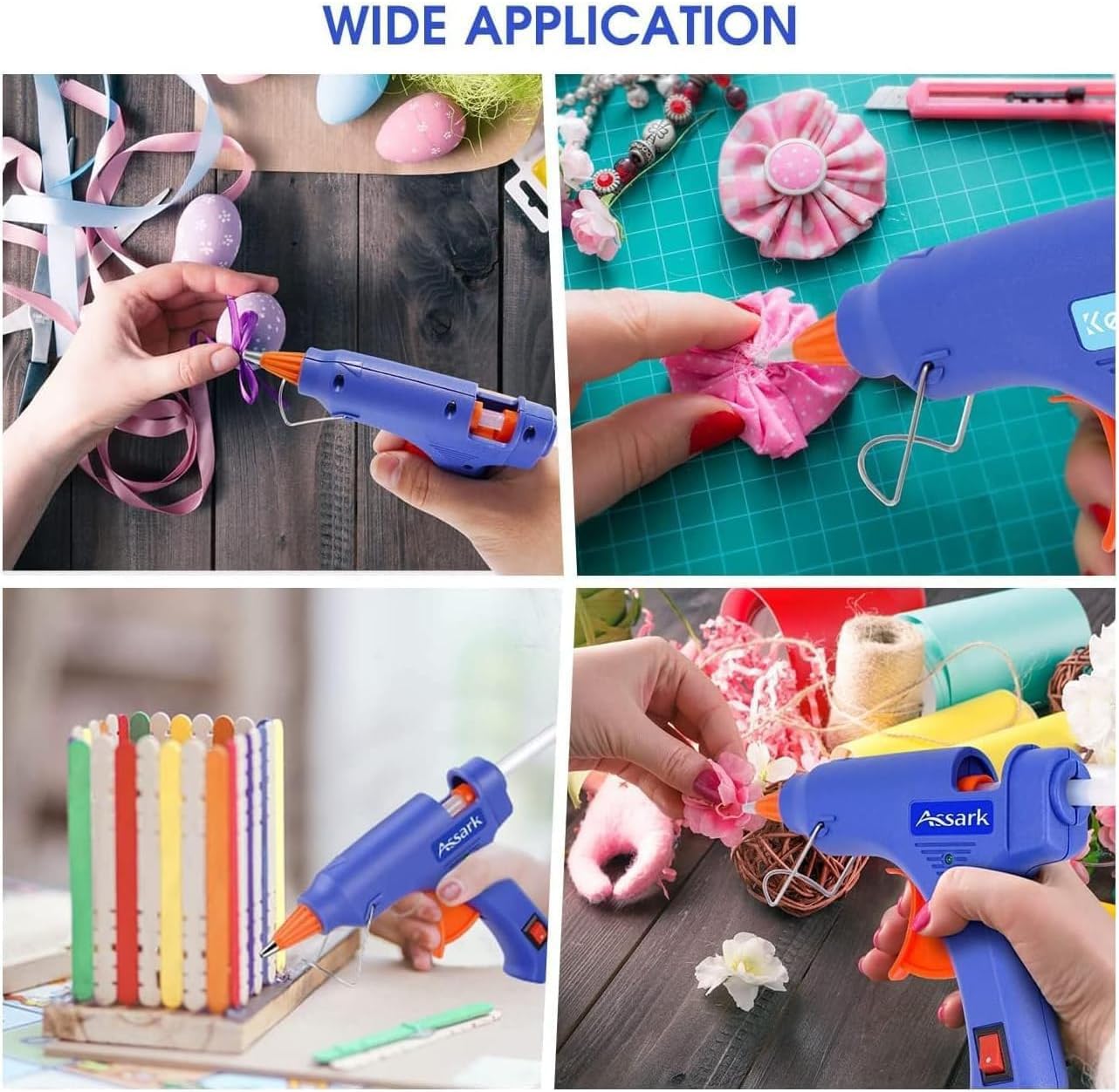 20W Hot Glue Gun Kit with 50 Clear Glue Sticks - Mini Hot Melt Glue Gun for Crafts, DIY, Home Repairs, Wood, Plastic, Fabric, and More - Fast Heating, Safe for Kids and Adults
