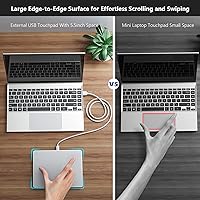 Vista 5 de Trackpad Touchpad for Windows PC, USB Wired External Computer Trackpad, Ultra Slim Portable Aluminum Multi-Gesture Trackpad for Windows 7/10 PC