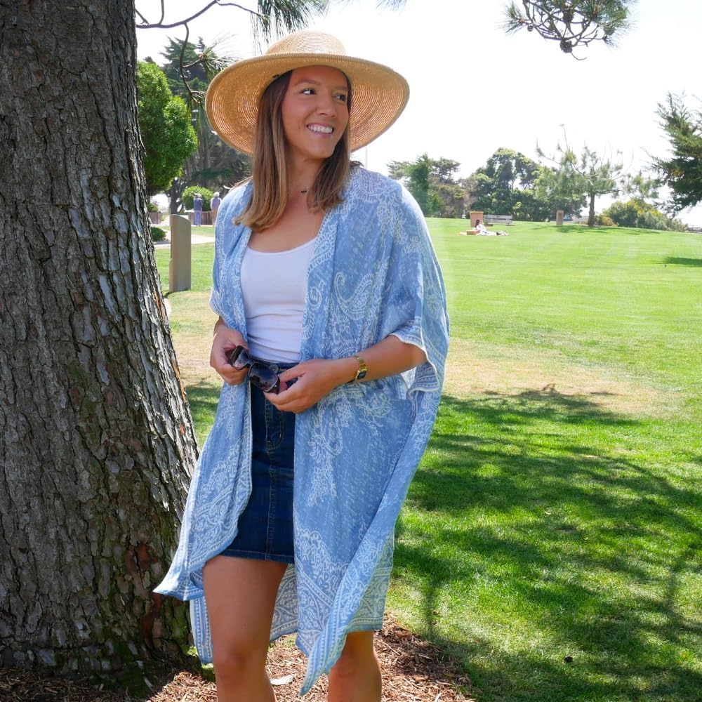 Humble Hilo Long Kimono Cardigan for Women Beach Cover up Casual Loose Prints & Patterns - Image 3