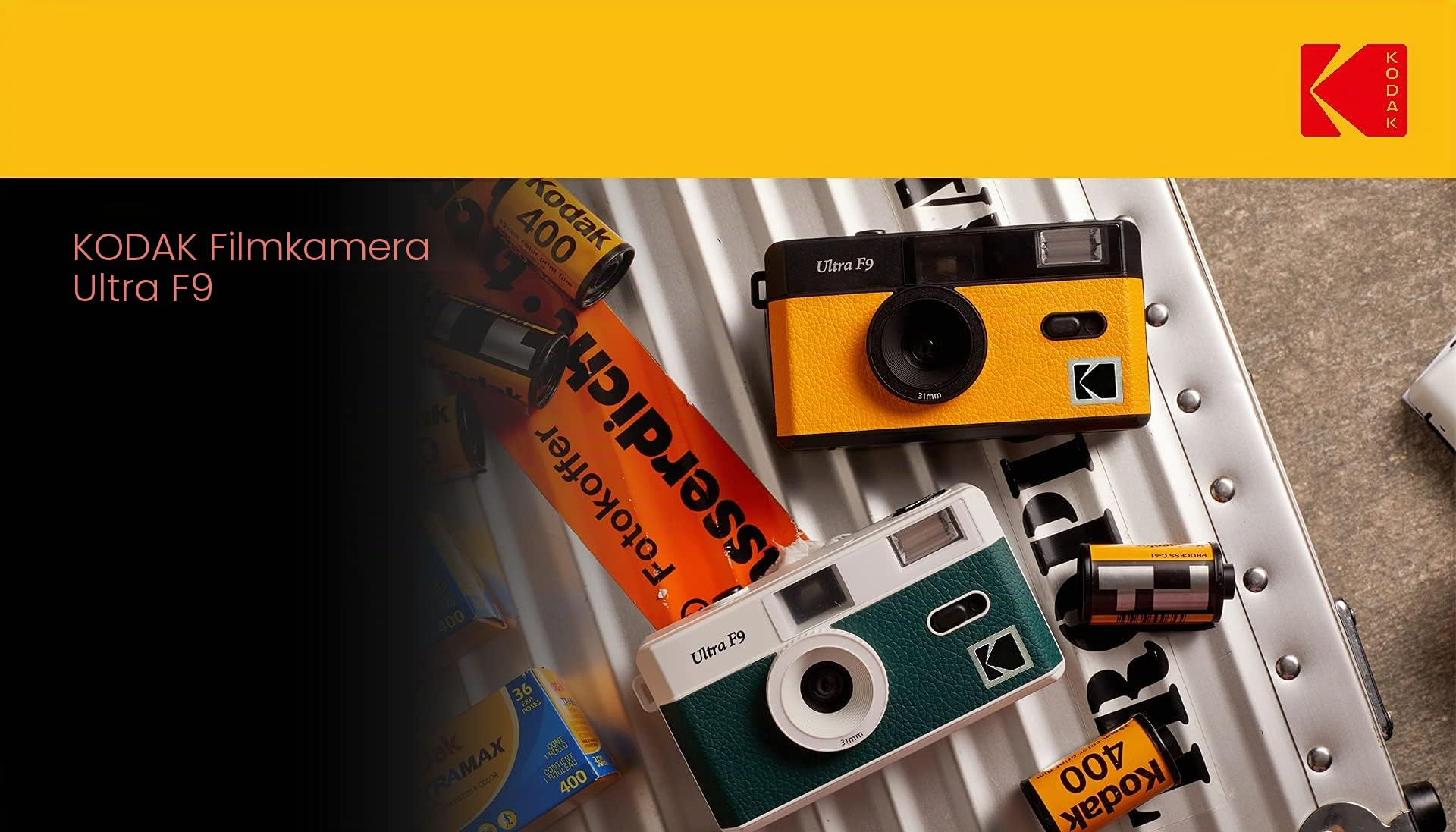 Kodak Ultra F9 35 mm Filmkamera Retro-Stil fokusfrei wiederverwendbar eingebauter Blitz