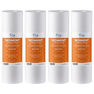 iSpring FP120X4 10x2 5 Universal Sediment Water Filter Replacement Cartridges 20 Micron Multi-layer Sediment Filter 4 Pack