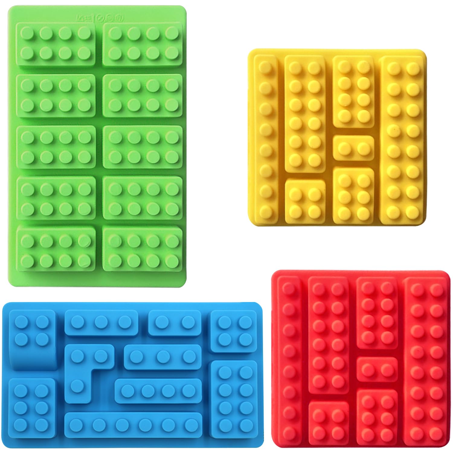 YXHZVON 4 pezzi Stampi per Robot, Stampi in Silicone per Mattoni da Costruzione, Stampi per Caramelle Antiaderenti, per Dolci, Gelatina, Biscotti, Cioccolato, Decorazione Della Torta
