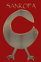 SANKOFA: Bird Gold Adinkra Red Softcover Note Book Diary | Lined Writing Journal Notebook | 100 Cream Pages | Ghanaian Asante Remembering & Learning | Ghana Africa African Symbols