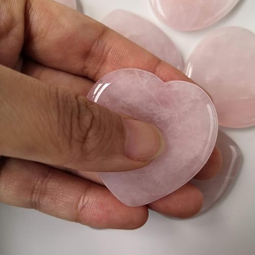 Miniatura 5 de Loveliome 2 piezas de piedras de corazón preocupadas por la ansiedad del pulgar con bolsillo de palma, cristal curativo de chakras, meditación de