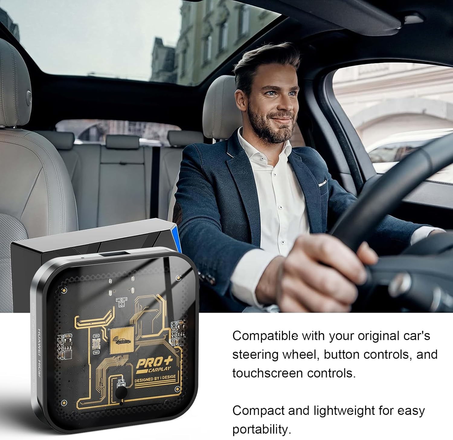 Wireless Car Play Adapter - Wireless Car Play dongle - 5.8GHz WiFi, Fast Connection, Plug and Play, Works with All Original Devices, Small