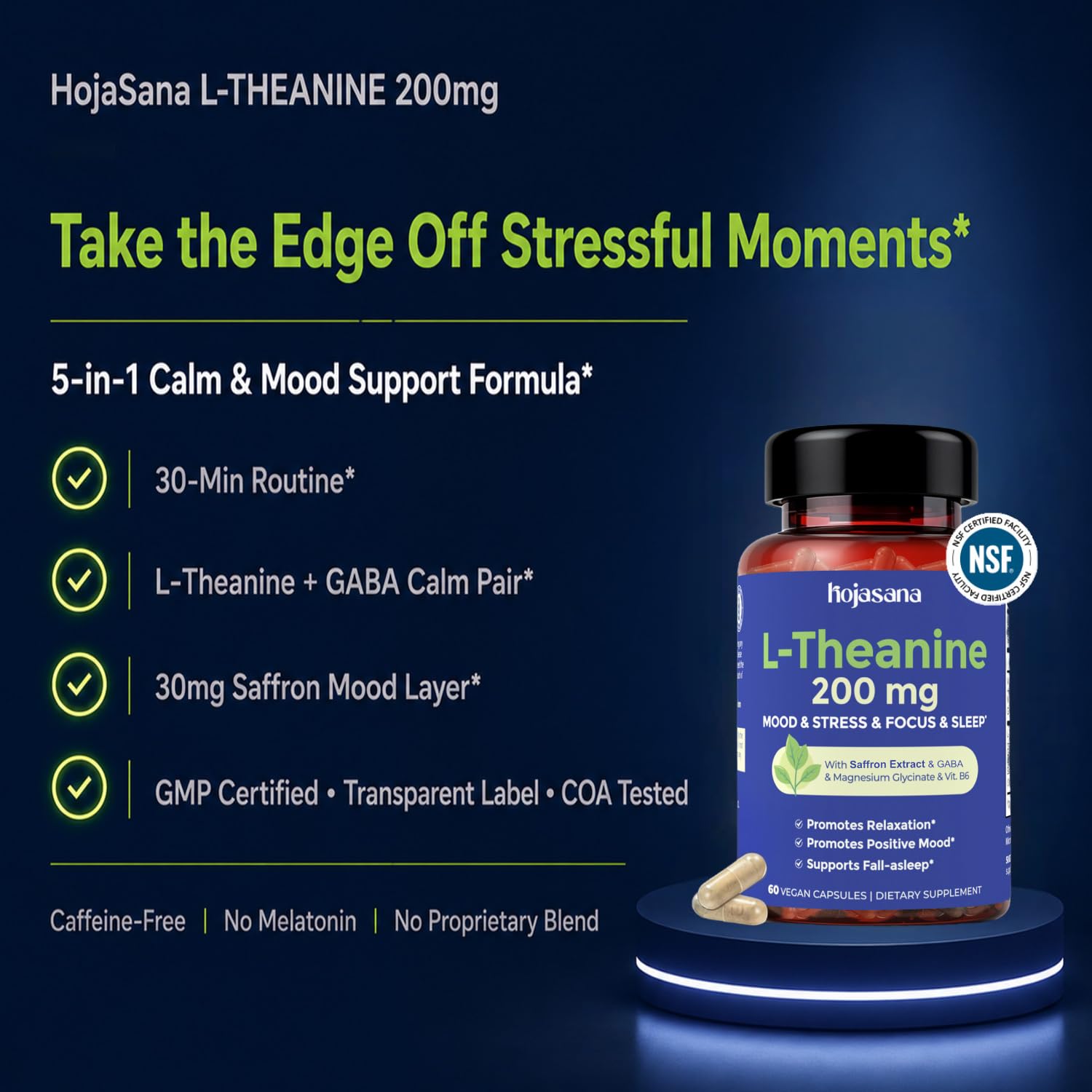 L-Theanine 200mg with Saffron, GABA, Magnesium Glycinate & VIT.B6 — Amazon image 2