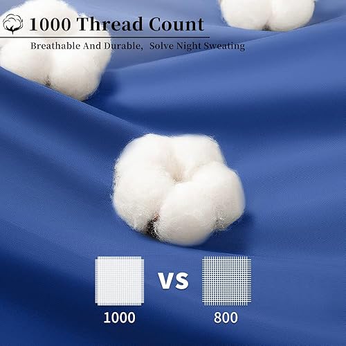 Miniatura 3 de Sábanas 100% algodón egipcio, juego de sábanas pesadas de lujo de 1000 hilos, tejido de satén de calidad de hotel, muy suaves con sábanas de