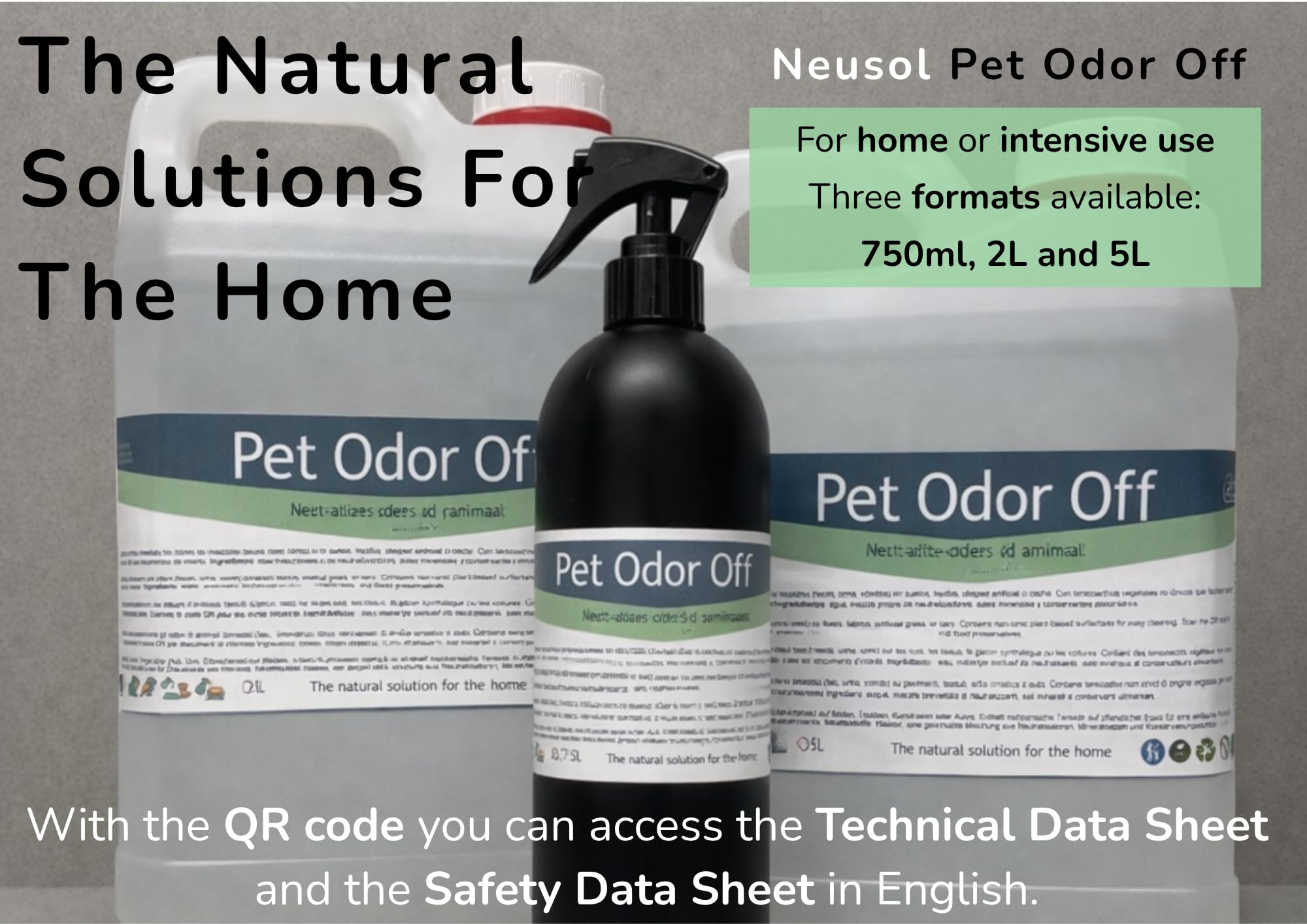 Pet Odor Off - Naturalny neutralizator | Usuwa zapachy zwierząt: mocz, wymioty, odchody itp. Na podłogach, ścianach, tekstyliach, trawnikach itp. | Bezpieczna formuła bez CLP i zapachu - 2