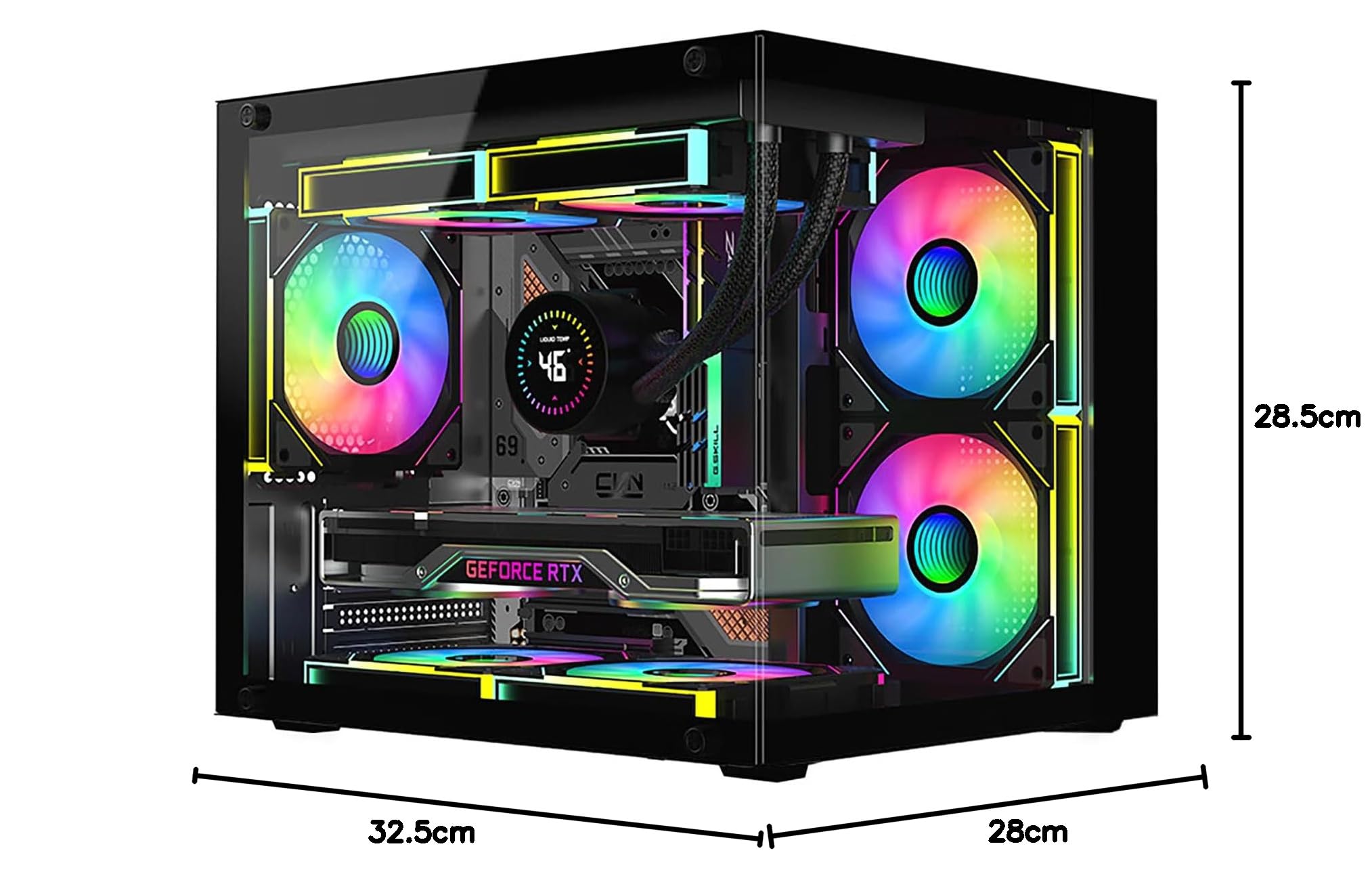 ミニタワーPCケース　mATX マザーボード　空冷　CPUクーラー　ファン×5 Amazon.co.jp: pcケース 小型 M-ATX ミニタワー ピラーレス ゲーミング