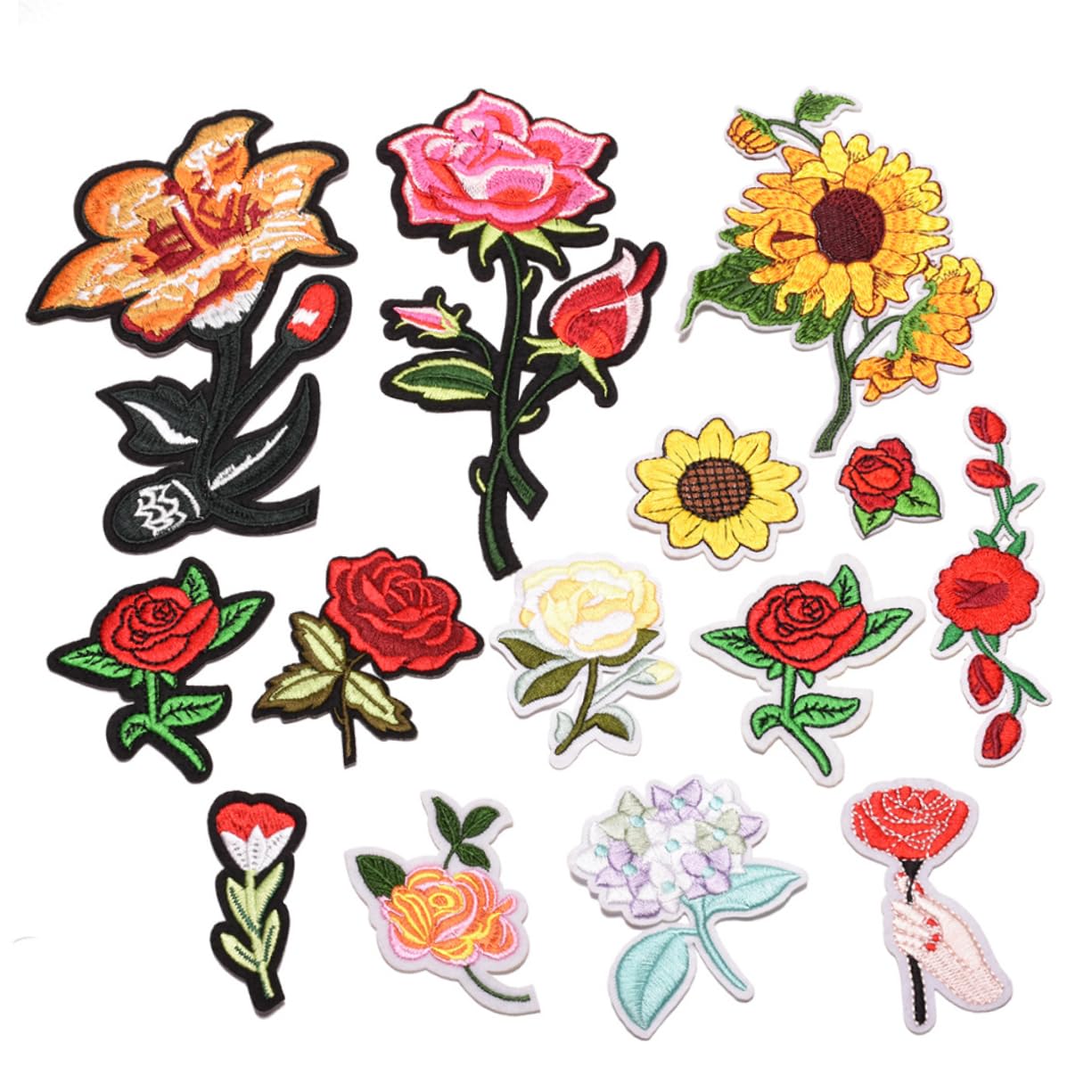 Operitacx 3 Sets Stickerei-aufnäher Zum Aufnähen Für Kleidung Dekorative Blumenapplikationen Zum Aufnähen Dekoration Für Hüte Westen Und Rucksäcke 14 Stück * 3