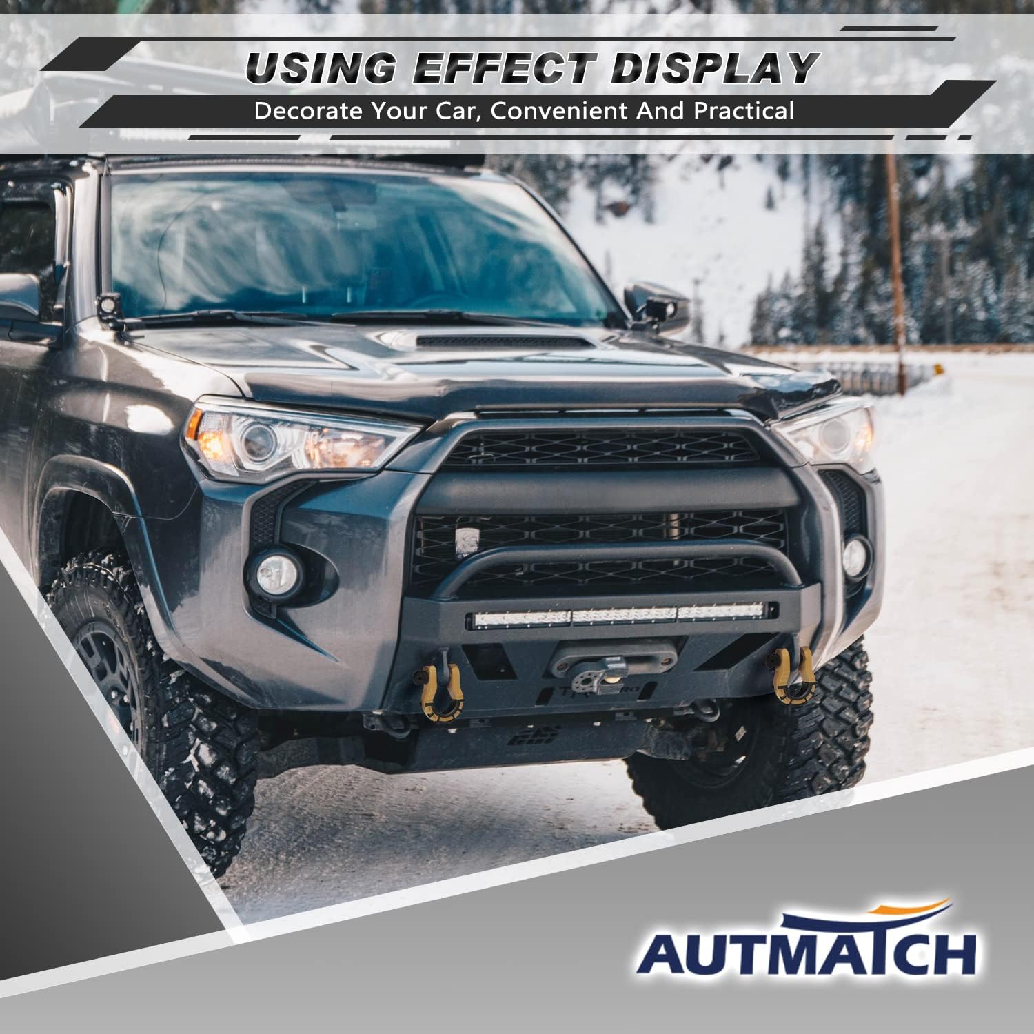 AUTMATCH Mega D Ring Shackles with Shackle Mount, Bolt On Clevis Mount Bumper Shackle Bracket, Use with Tow Strap, Winch, Off-Road Vehicle Recovery Truck, Gold