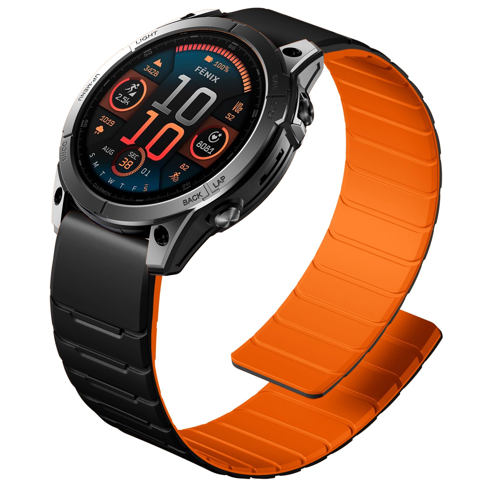 Ouwegaga Magnetic Bands Compatible with Garmin Fenix 8/Fenix 7/Fenix 6/Fenix 5 Watch Band, 22mm QuickFit Sport Silicone Strong Magnet Waterproof Strap for Fenix 8 7 6 Pro/Tactix 8 47mm/Fenix E/5 Plus