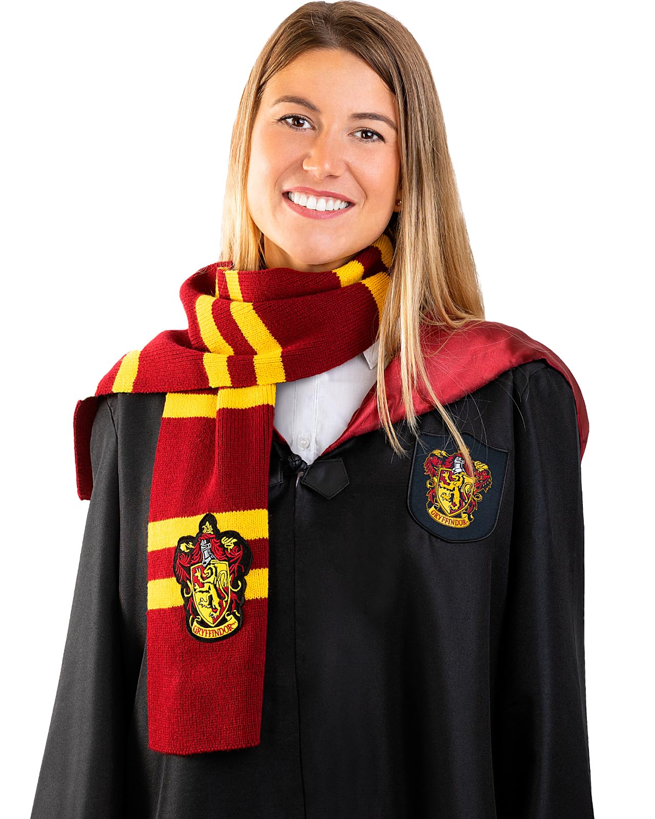 Funidelia | Szalik Gryffindor Harry Potter Męskie i dla kobiet Hogwarts Czarodzieje Filmy i seriale - Akcesoria dla dorosłych akcesoria dla kostiumu - Bordowy