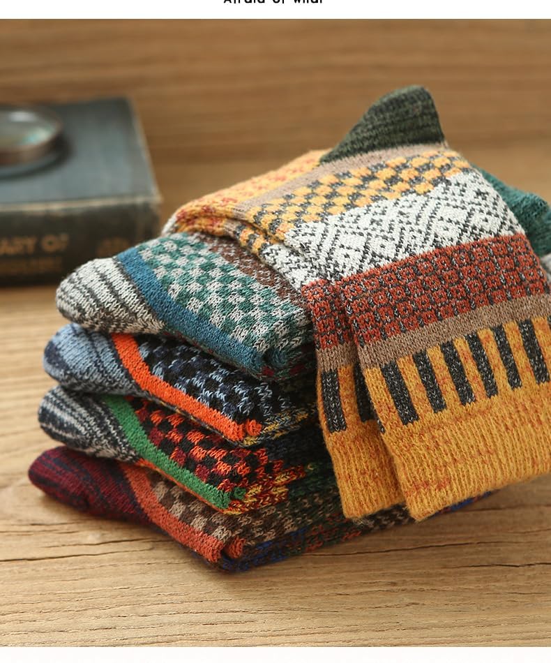 Kelabia Vintage Thick Knit Wool Socks for Women - Nordic Winter Cottagecore Socks - Warm & Soft4