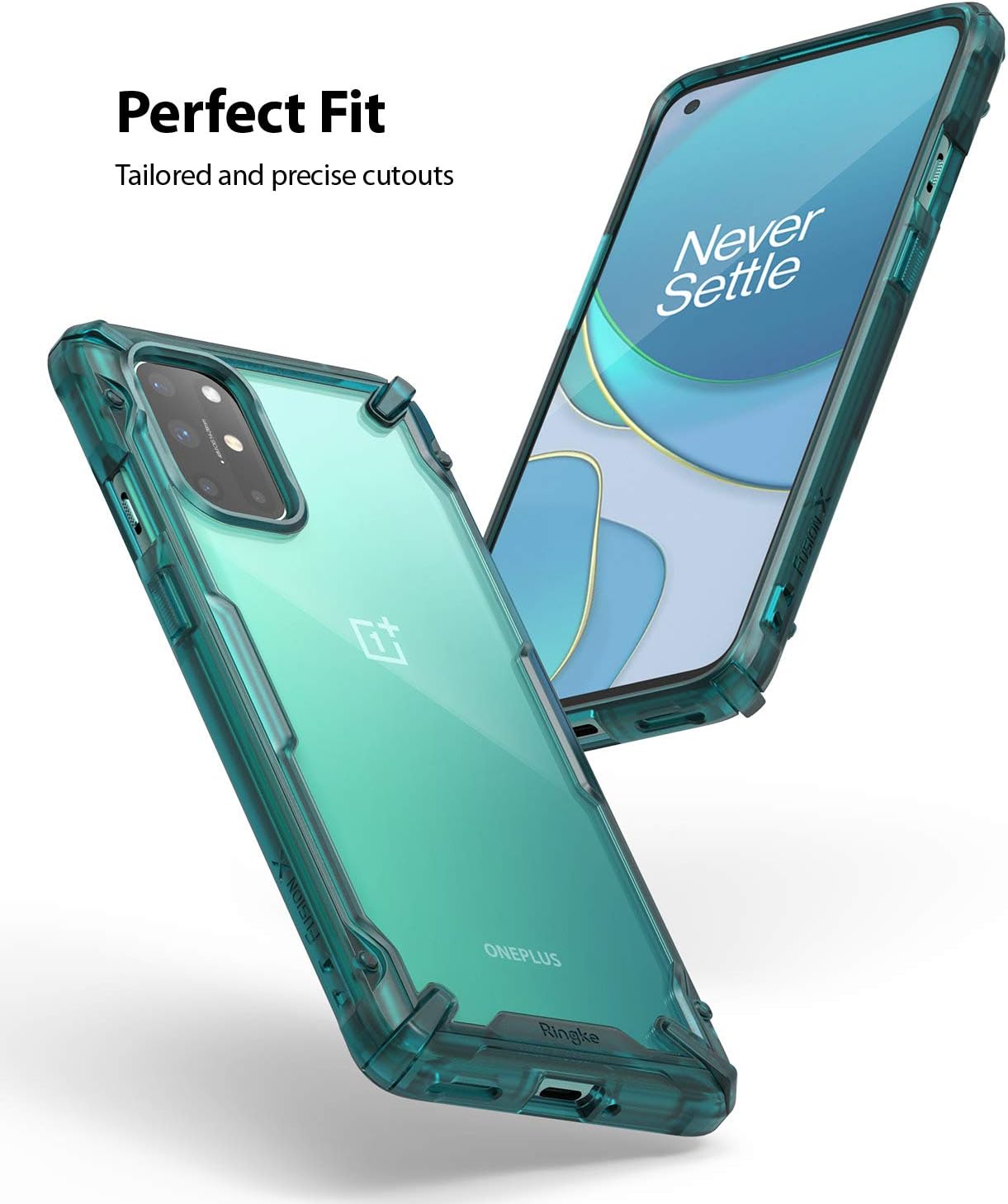 Ringke Fusion-X Compatible with Oneplus 8T Case, Compatible with OnePlus 8T Plus 5G Case - Turquoise Green