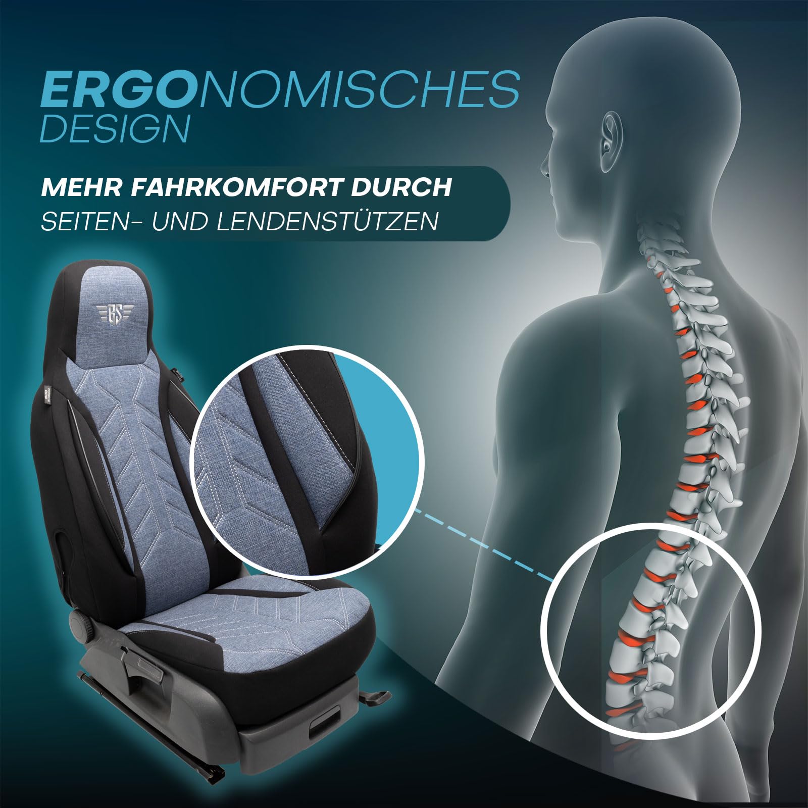 HERM206 Fundas de asiento para BMW Serie 1, color: gris, modelo: Prime Pilot, fundas de asiento de coche, fundas protectoras de asientos, fundas protectoras