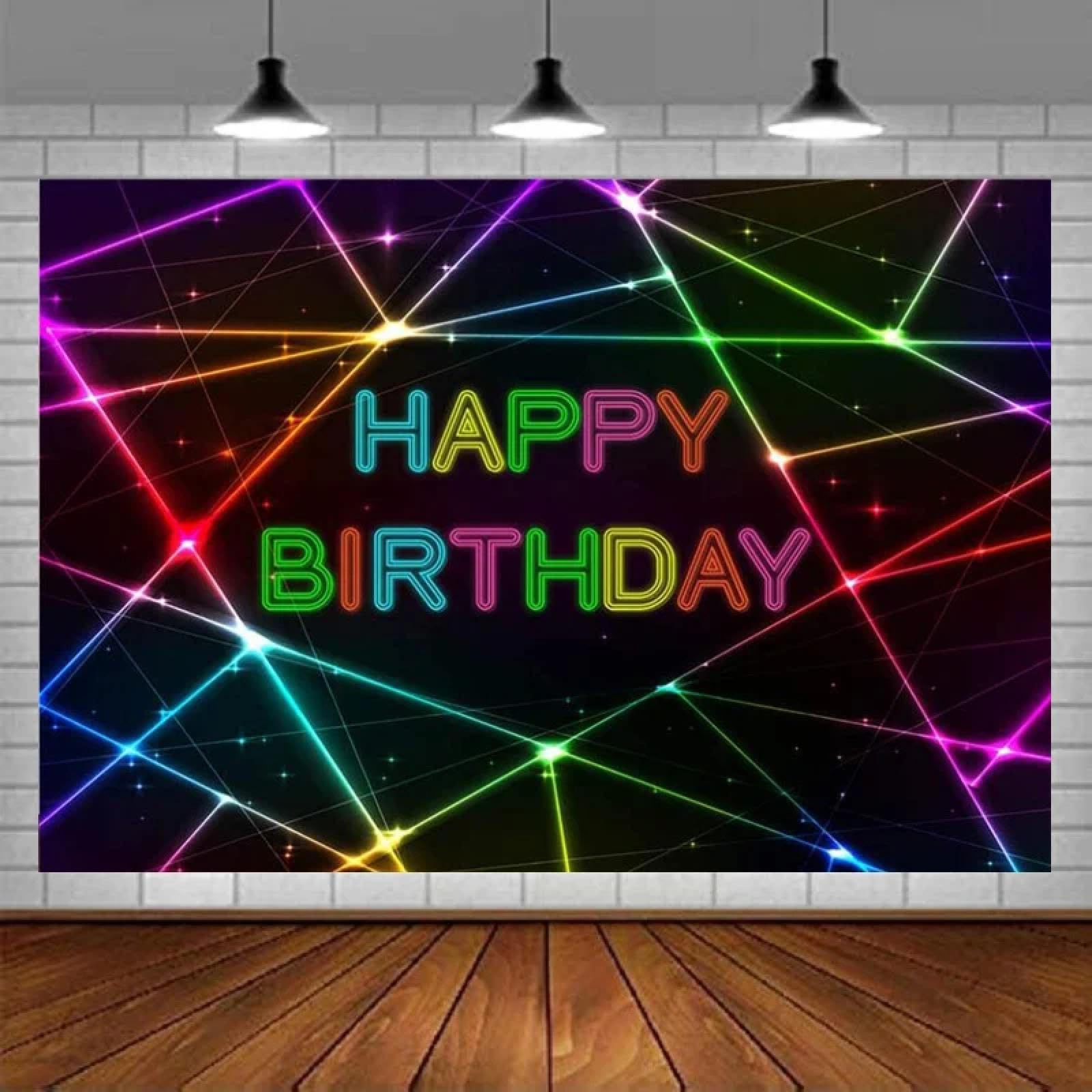 Fotografia tło Happy Birthday Party dekoracja tła deserowe ciasto stół baner plakat