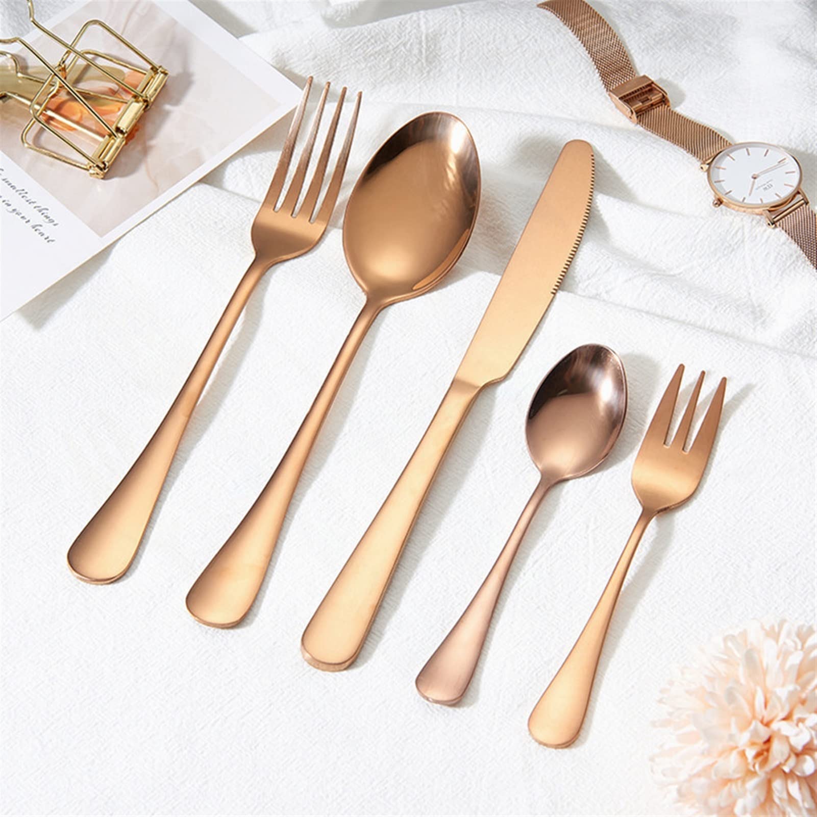 Amazon | 食器セット 5 個 6 セット ステンレス鋼カトラリーセット