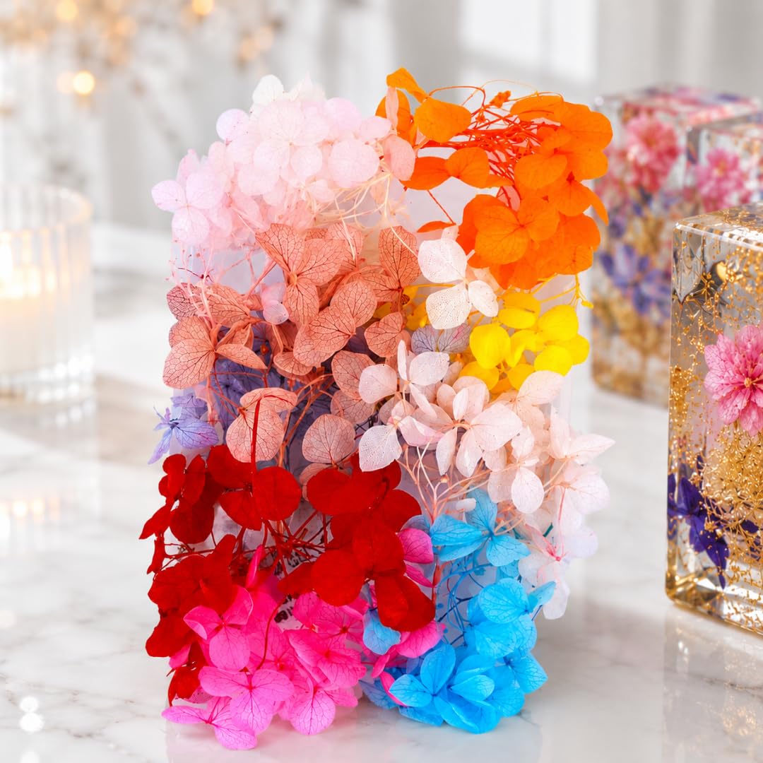 Mixed Color Hydra Flowers for Resin Art Natural Dried Hydrangea Flowers for Epoxy Resin Jewelry Making UV Resin Nail Art Candle Decoration-picture-16