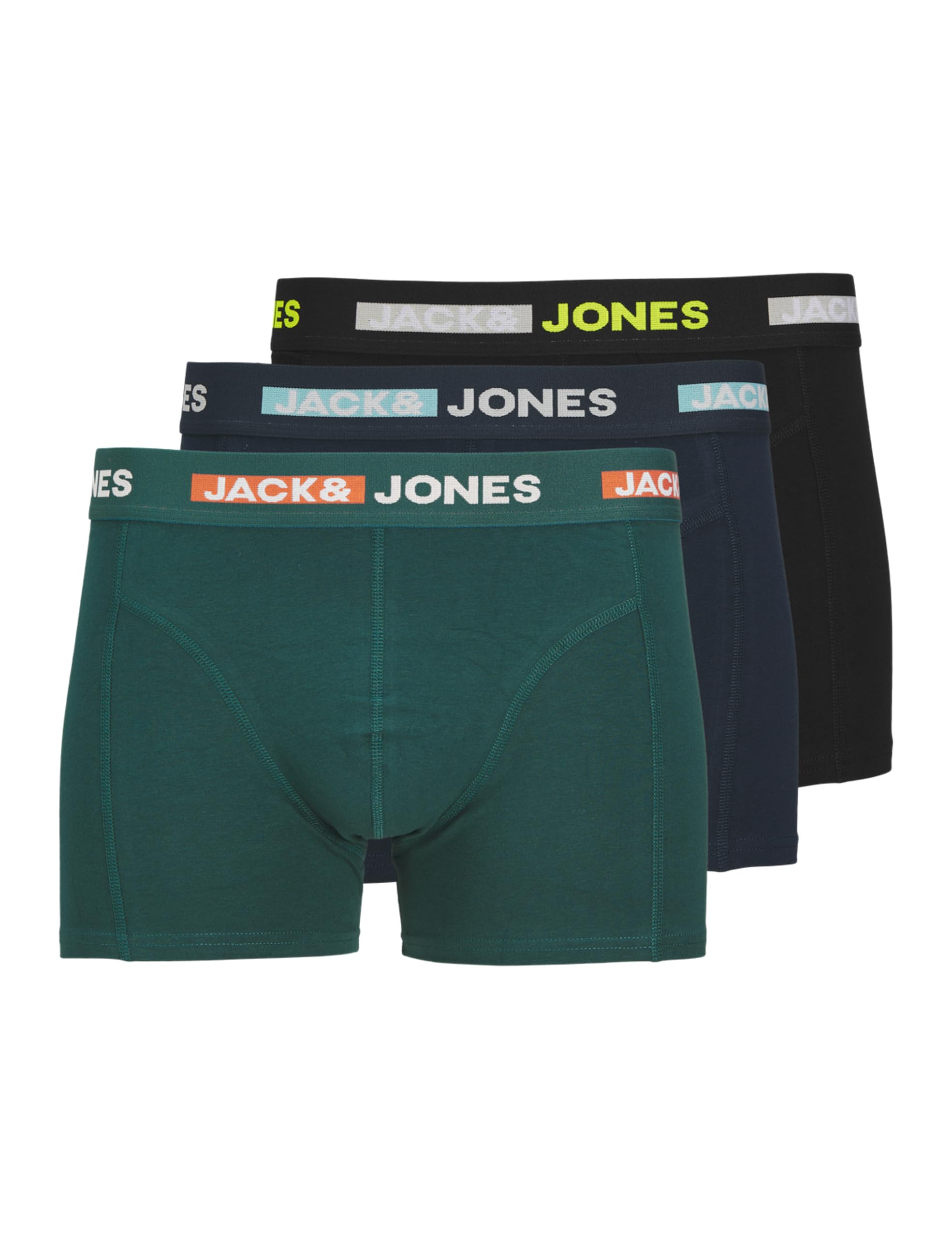 JACK & JONESMens SCOTT SOLID TRUNKS 3 PACK SN Trunks