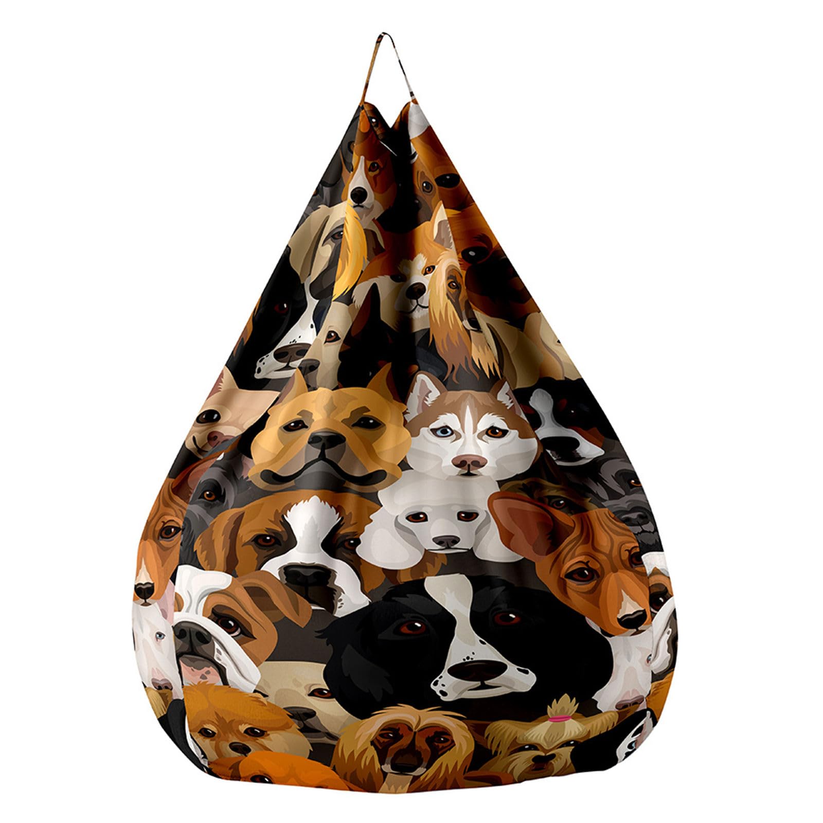 Bean Bag Covers Without Filling, Dog Puppy Pattern Beanbag Chair Cover Ultra Soft Cotton Linen Bean Bag Chair Cover Toy Storage Zipper Bean Bag Sofa Cover (70x80cm,Puppy)