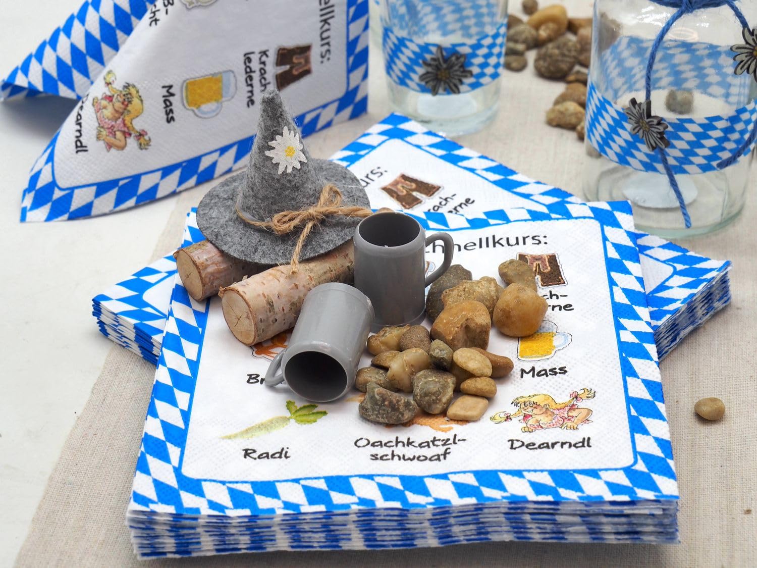 ZauberDeko Oktoberfest Tischdeko Partydeko Bayrisch Blau Mottoparty Geburtstag Set