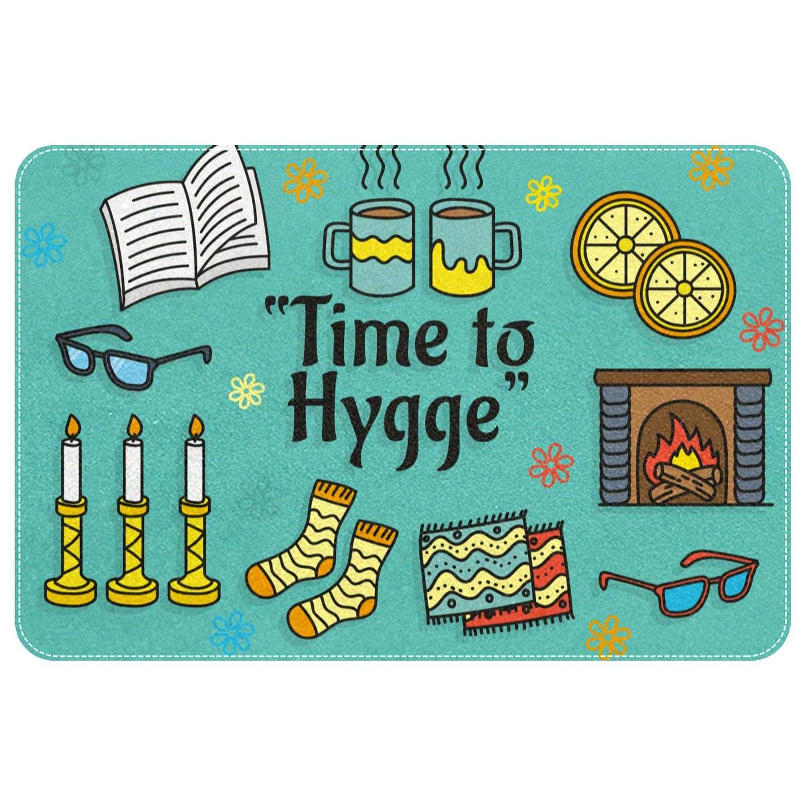Nanchangchengbowangluokeji Doormat 829 Barrier Mats 40X60cm Hygge Time To Happy Bath Mat Decorative Floor Mat Heavy Duty Bathroom Mat For Door Entryway Home Hall