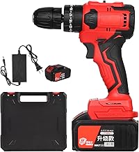 furadeira elétrica,ERYUE Furadeira de impacto sem escova sem fio de 21V 3/8in Chuck Furadeira elétrica para serviço pesado chave de fenda com bateria 3.0Ah carregador rápido, luz de trabalho LED 2-v