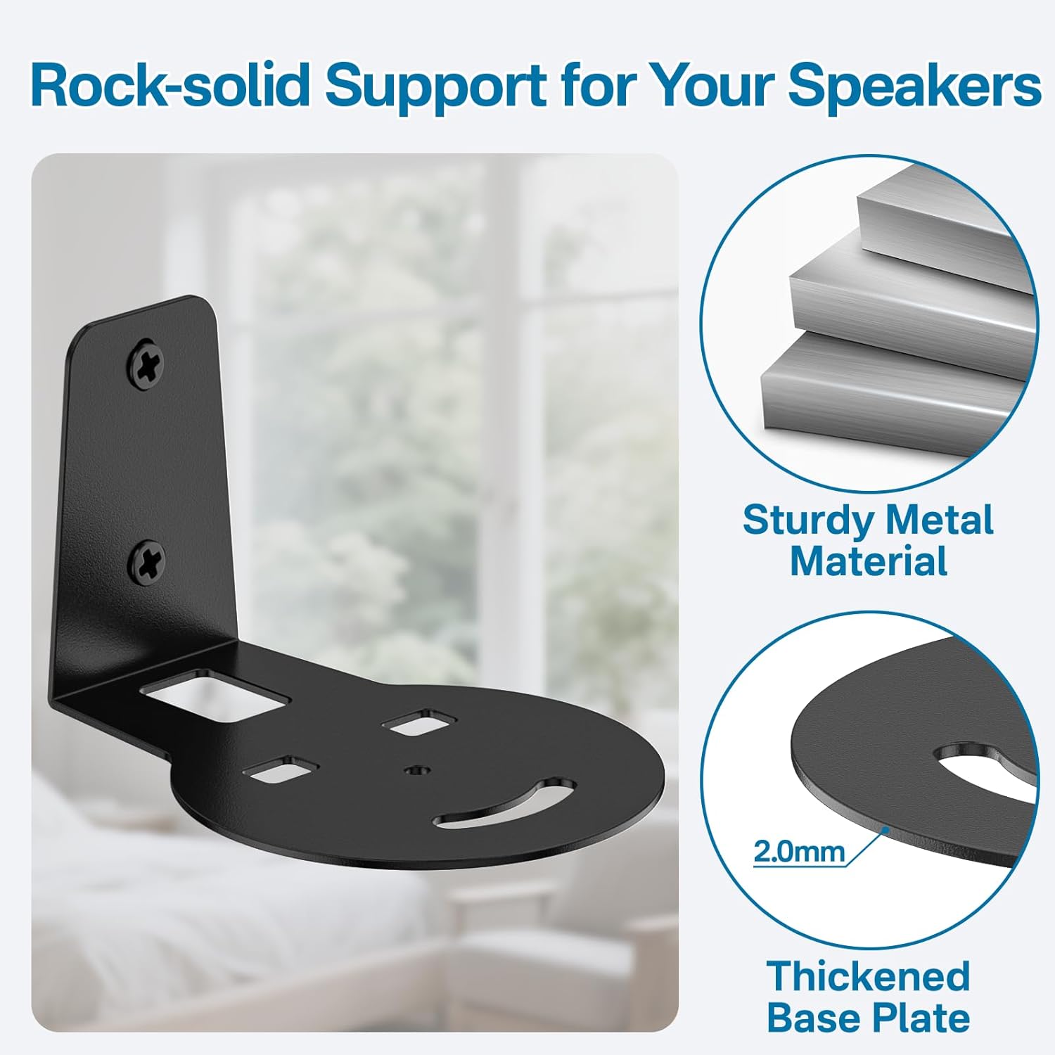 Pair of Speaker Mount for Sonos Era 100 Wall Mount Black- Simple Metal Speaker Wall Mount for Sonos Era 100 Mount Bracket Easy to Install - Image 4