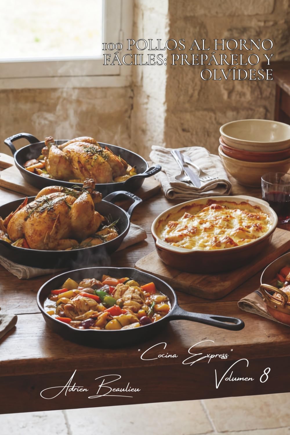 100 pollos al horno fáciles: prepárelo y olvídese: Papillotes, gratinados y asados: el horno trabaja mientras usted descansa (SERIE POLLO (35 volúmenes) – Subserie "Cocina Express")