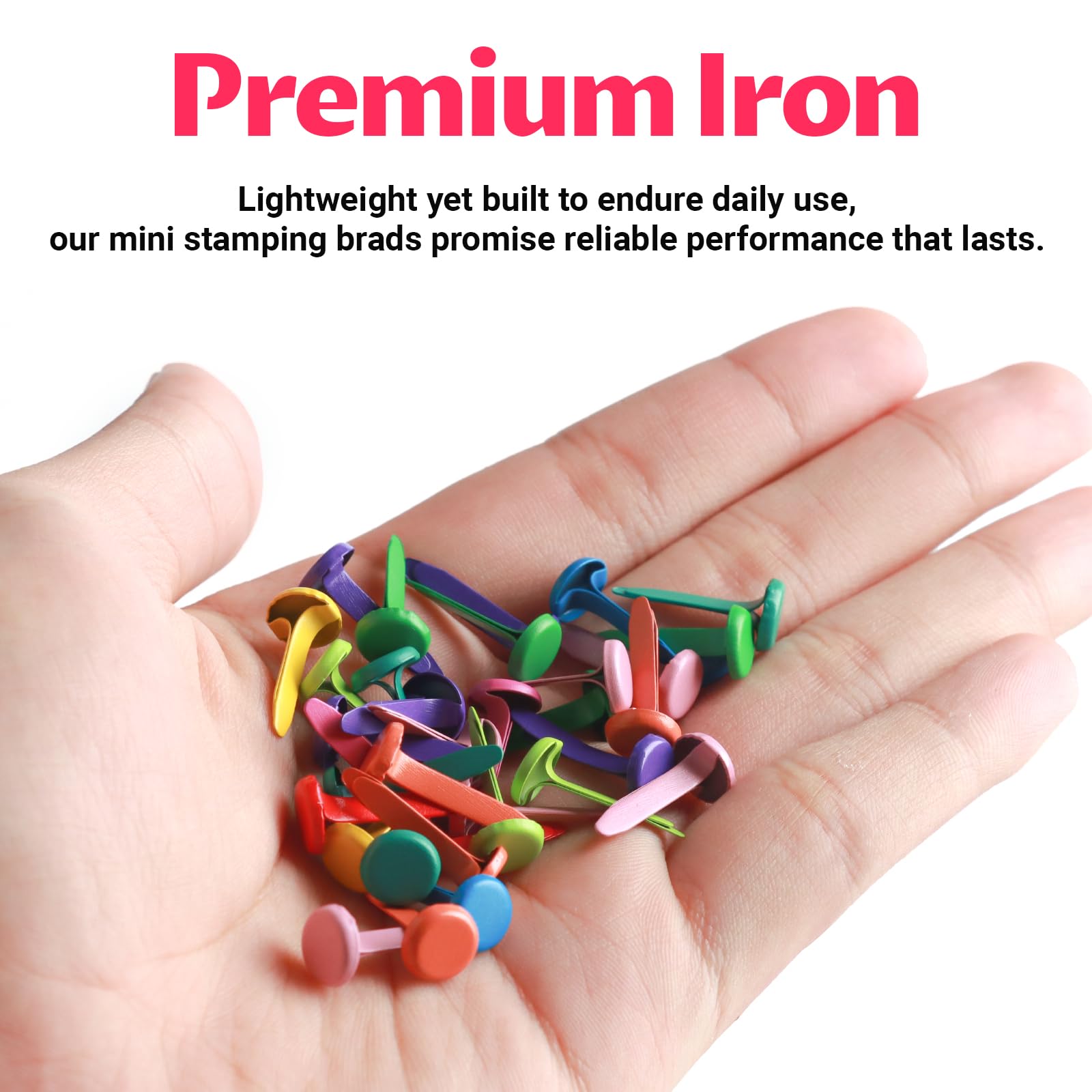200Pcs Multicolour Split Pins, 8mm x 19mm Paper Fasteners, Plated Round Scrapbooking Brads, Mini Stamping Brads - Image 3