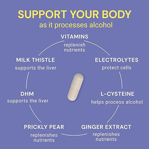 Miniatura 4 de Blowfish Wingman - Alivio antes del juego para mañanas más claras  Suplemento de función hepática con DHM + L-cisteína, electrolitos, vitaminas y