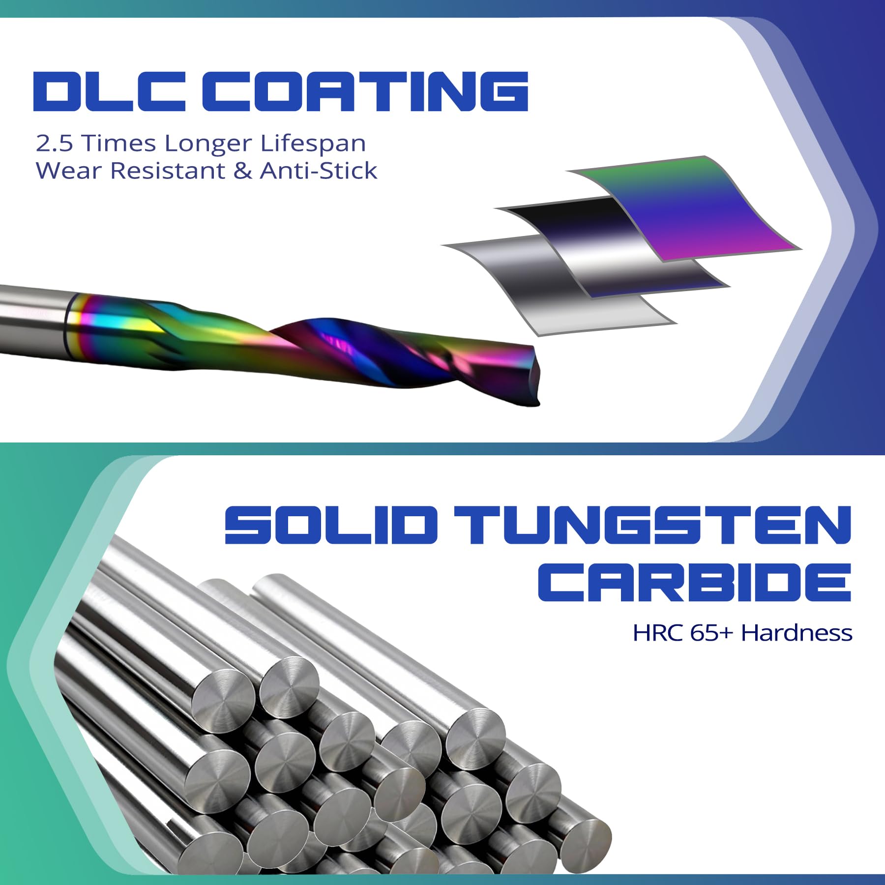 O Flute frezy do frezowania CNC z powłoką DLC, 1/8", trzonek 1/8", frez spiralny z litego węglika spiekanego do aluminium, akrylu, PCW, tworzywa sztucznego, drewna i MDF