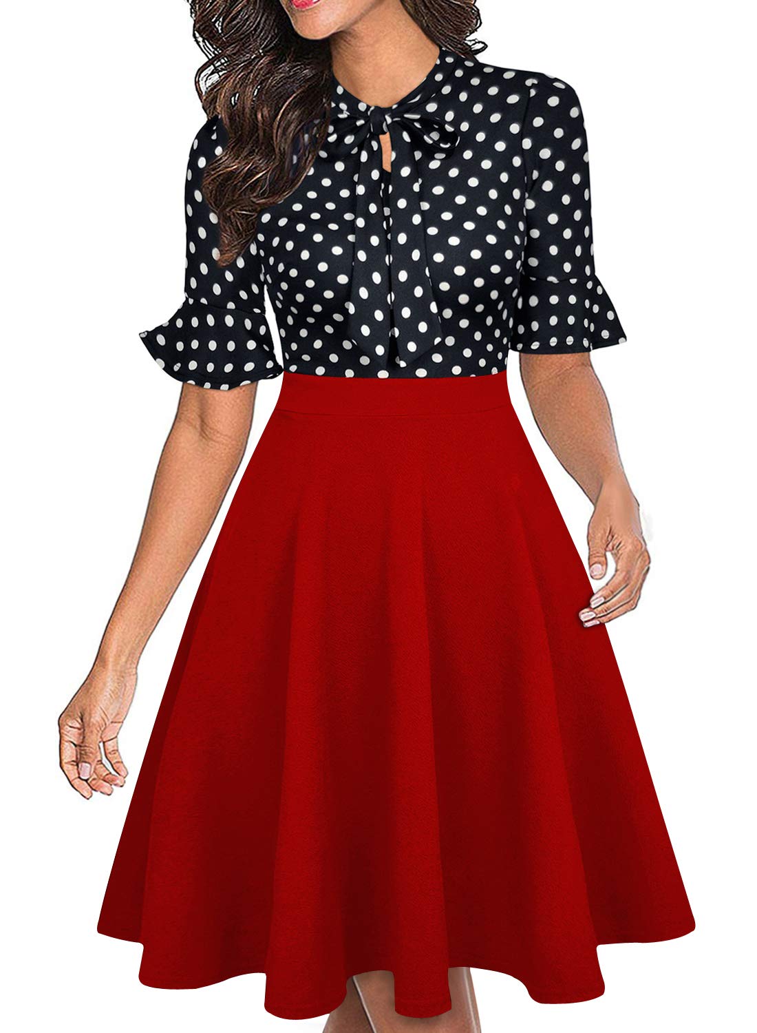 Women Summer Floral Ruffle Sleeve Wear to Work Church Wedding Guest Party Dresses