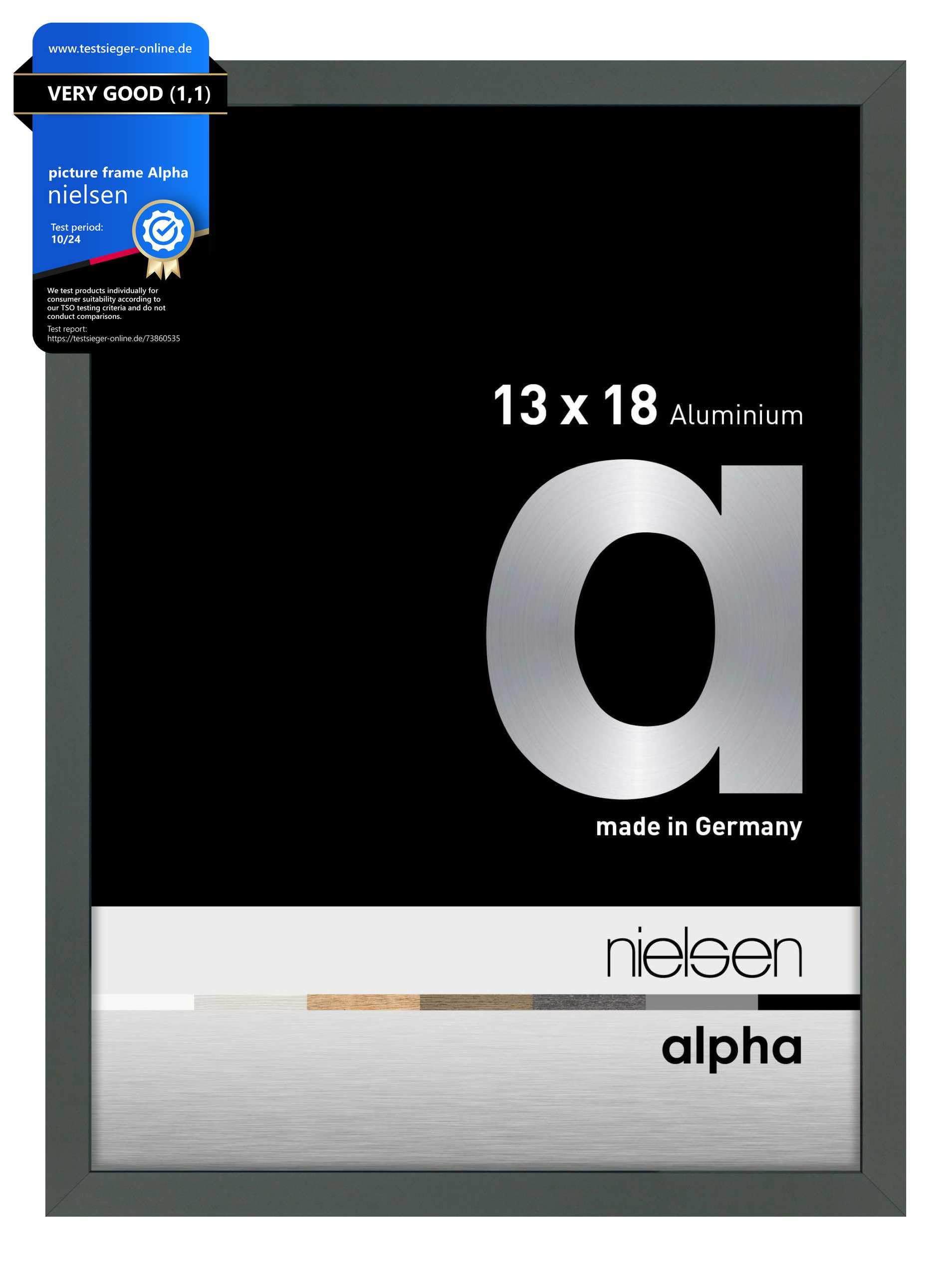 nielsen aluminium picture frame Alpha, 13x18 cm, platin — image 1